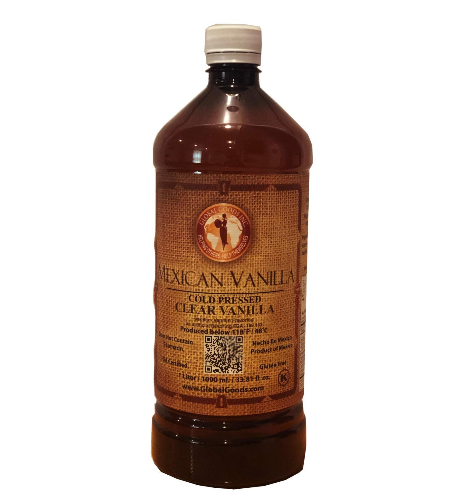 Clear Mexican Vanilla Cold Pressed 1 Liter / 33.8 Oz