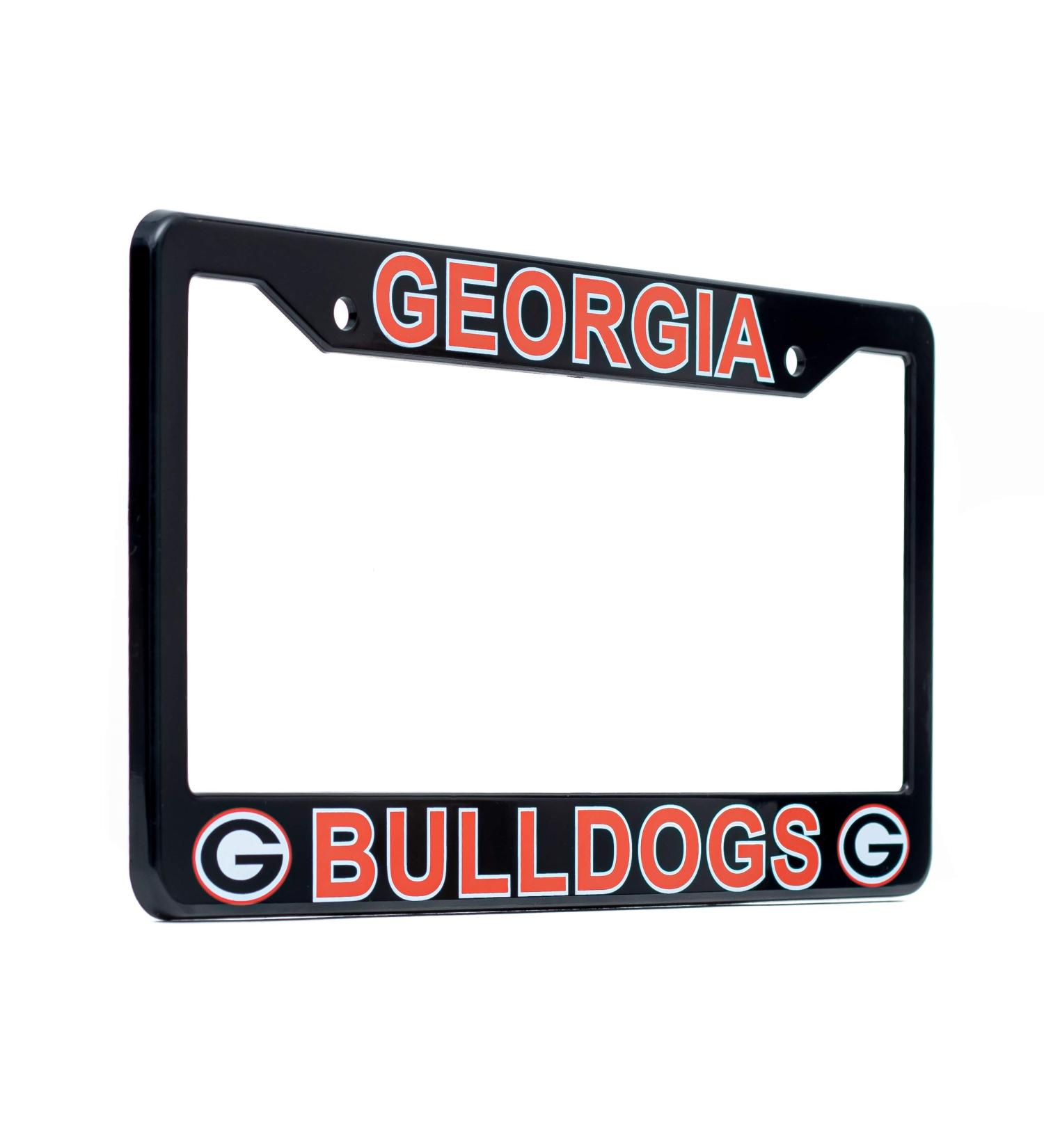 Georgia Bulldogs License Plate Frame Cover Black Slim Design 12.25 x 6.25 | EliteAuto3K Perfect Gift for Sports Fans - Buy Online on SooperMarket.com