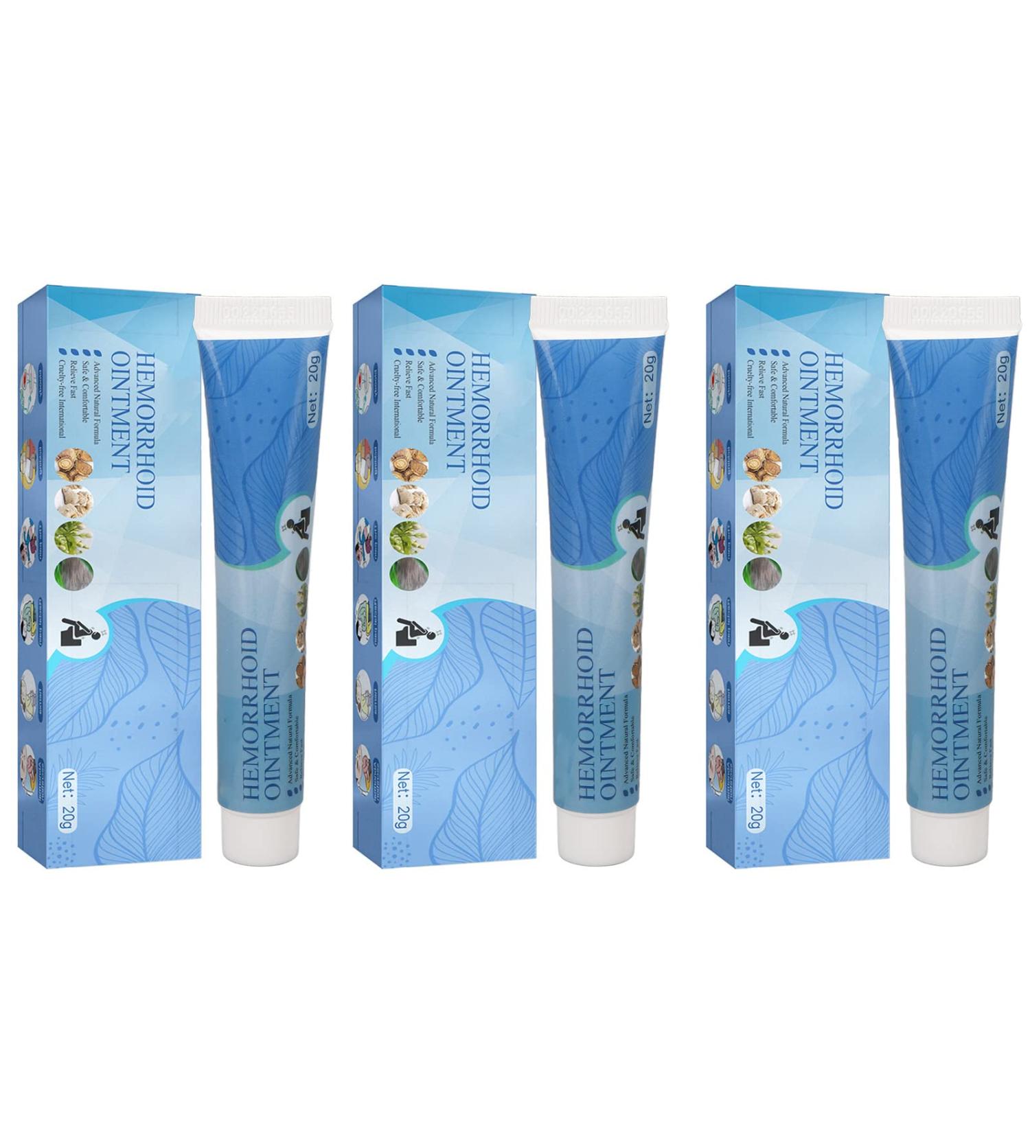 3pcs x 20g Hemorrhoids Ointment - Herbal Anus Health Care Cream for Itch Relief & Lymphatic Drainage (60g Total) - Buy Online on SooperMarket.com