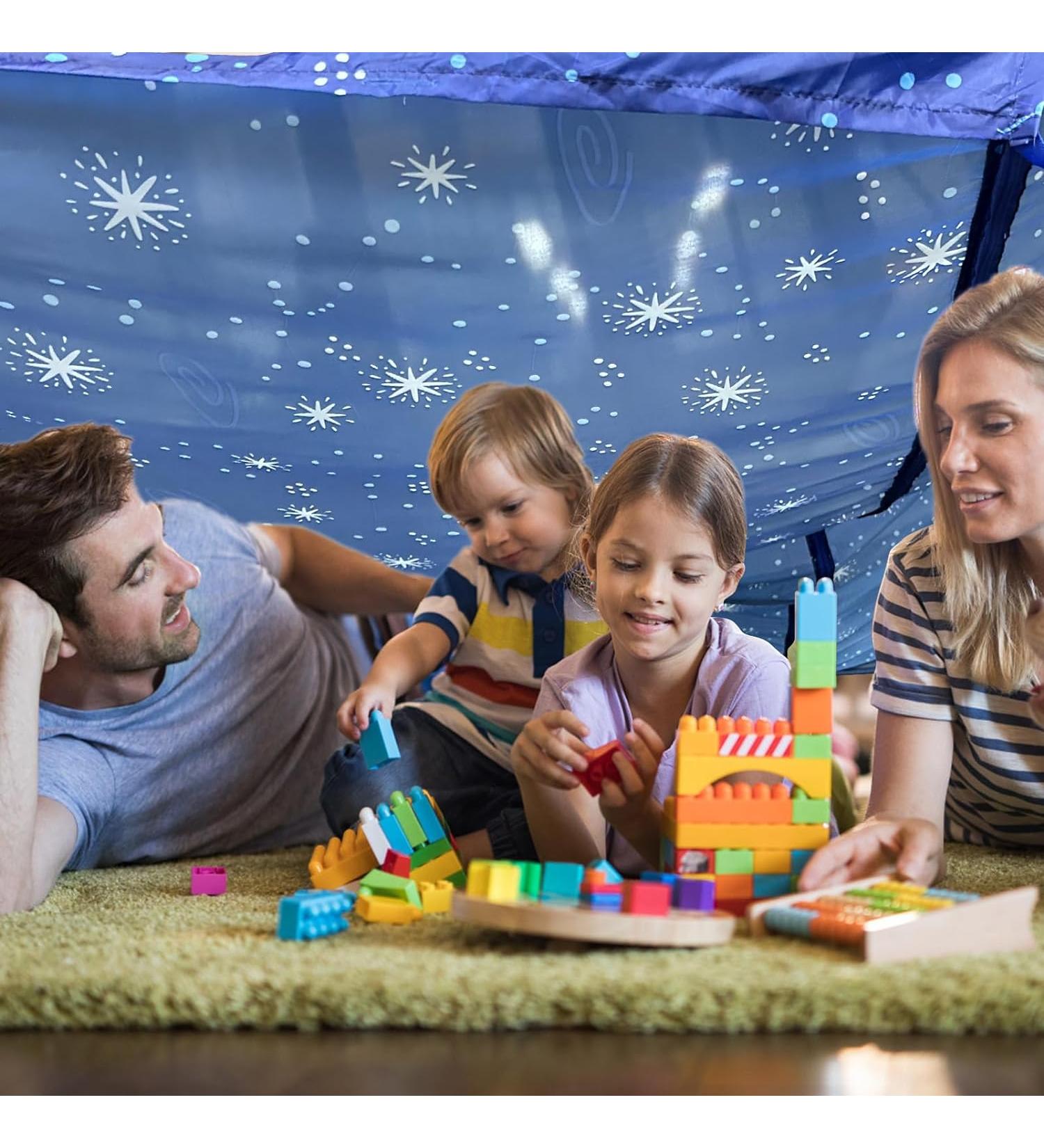 Blanket Fort Play Tent Kit - 3 Ripstop Blankets  Beanbags & Drawstring Backpack - Buy Online on SooperMarket.com