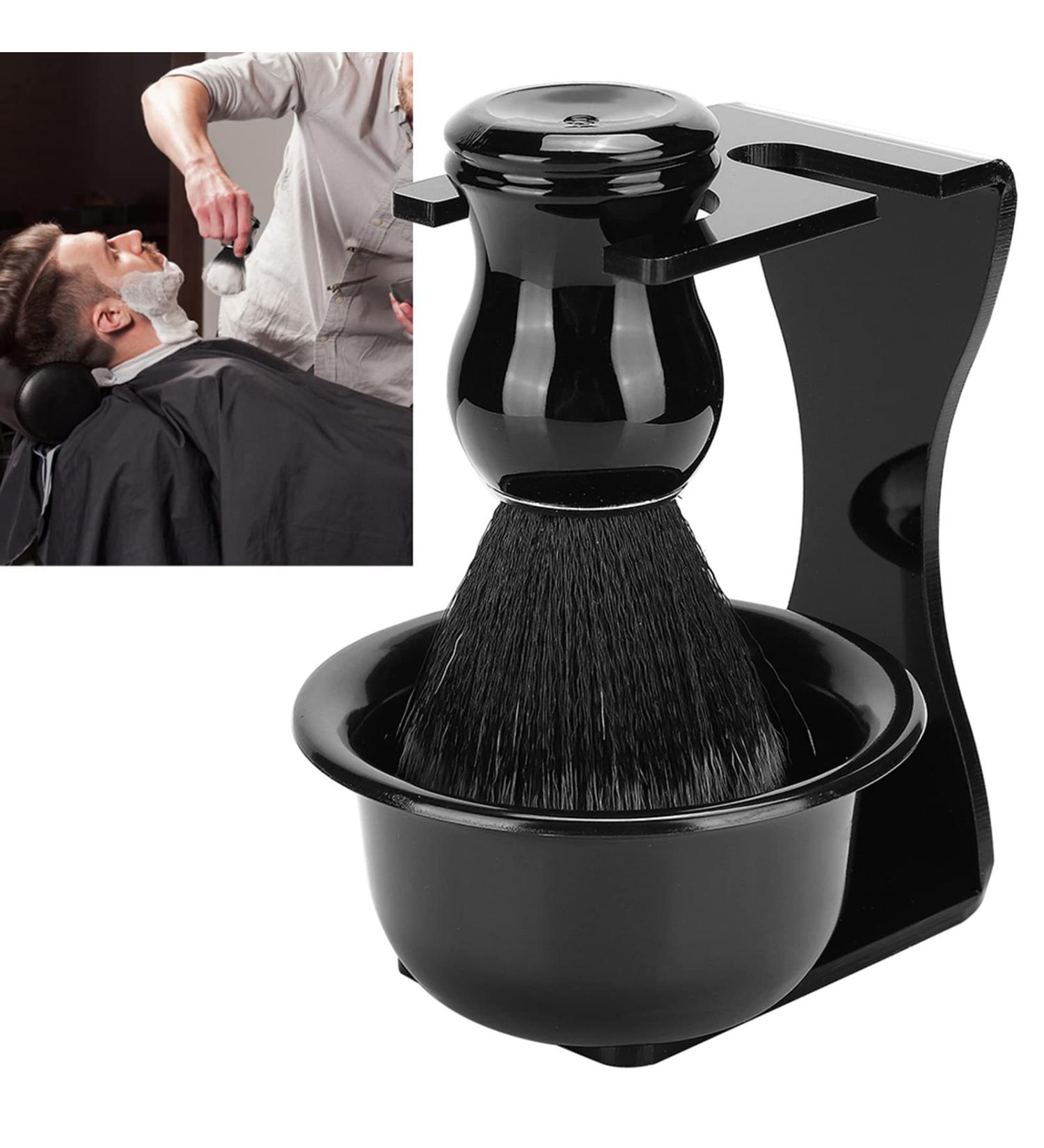 Men's Beard Shaving Tool Set - 3-Piece Brush Bowl Holder for Perfect Beard Care and Styling - Buy Online on SooperMarket.com