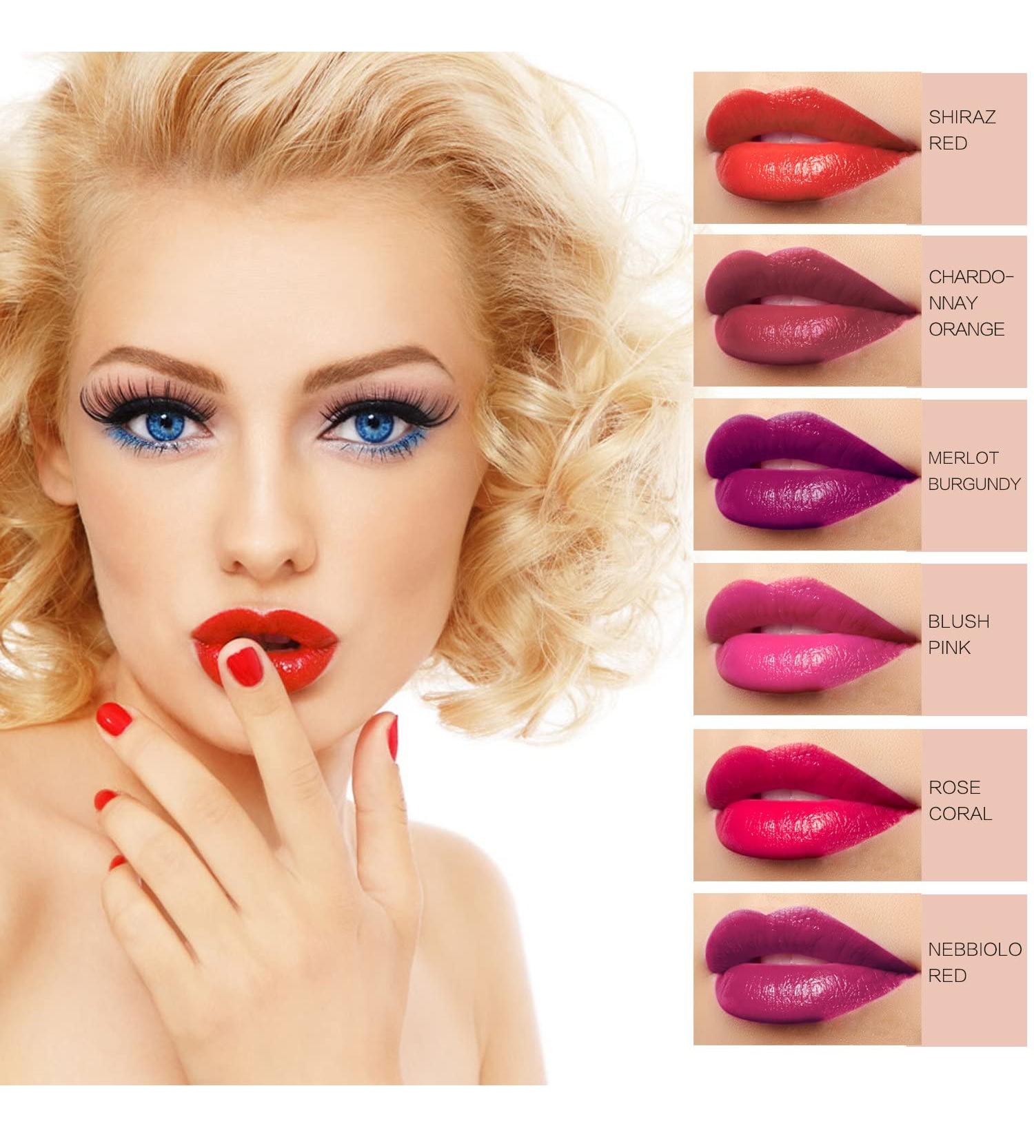 6-Piece Wine Lip Tint Set - Long-Lasting Matte Lip Stain, Gloss & Balm for Women - Buy Online on SooperMarket.com