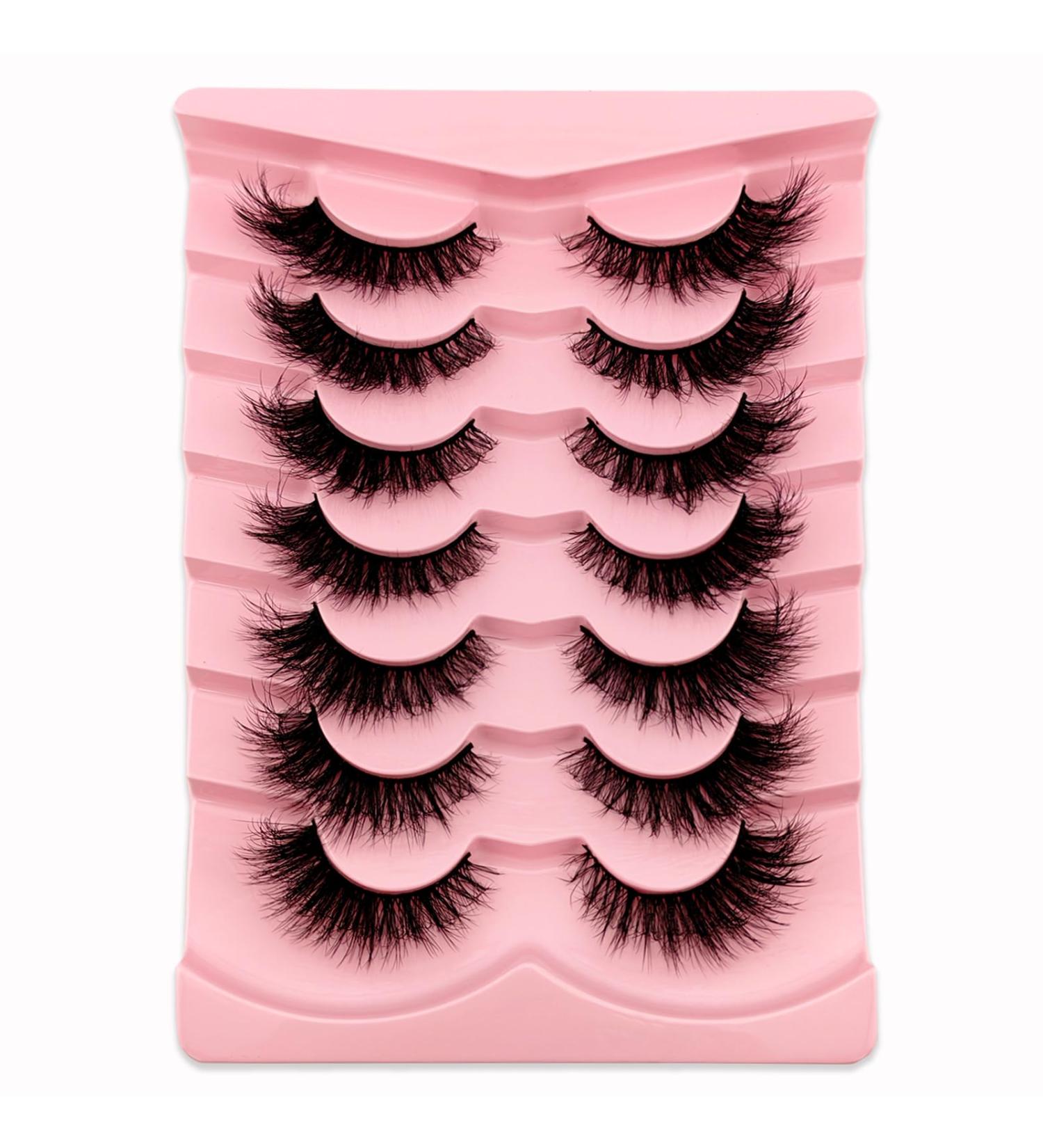 7 Pairs 3D Cat Eye False Eyelashes - Fluffy Volume Curly Faux Mink Reusable Makeup Lashes (TM26) for Stunning Looks - Buy Online on SooperMarket.com