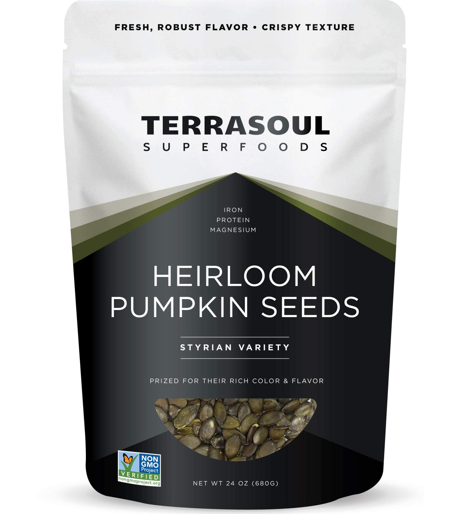 Terrasoul Superfoods Organic Heirloom Pumpkin Seeds 1.5 Lbs - European Sourced, Keto, Raw & Unsalted - Buy Online on SooperMarket.com