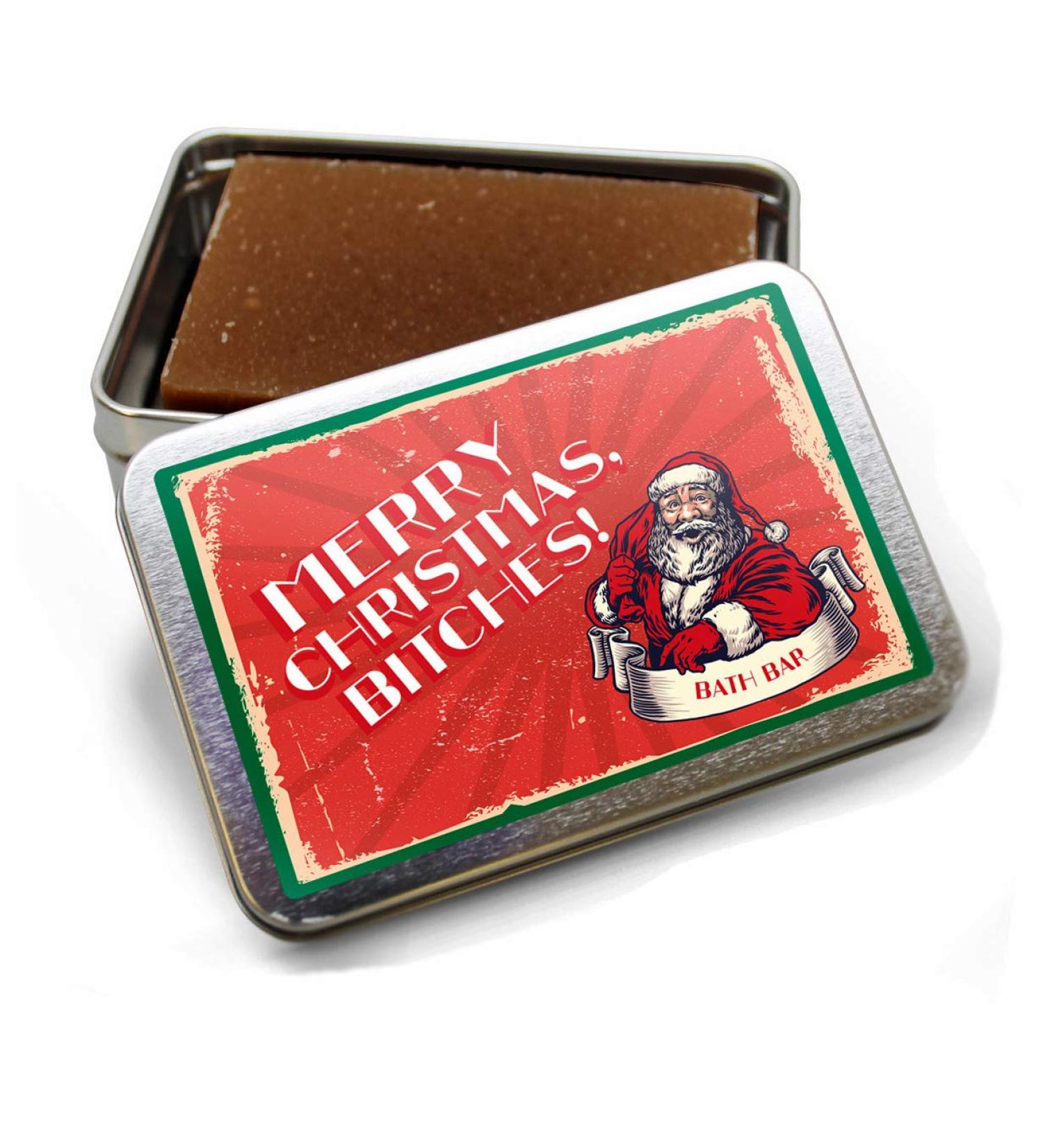 Gears Out Merry Christmas Btches Bath Bar - Funny Santa Soap | Novelty Chocolate Bath Soap for Women - Handcrafted in the USA - Buy Online on SooperMarket.com
