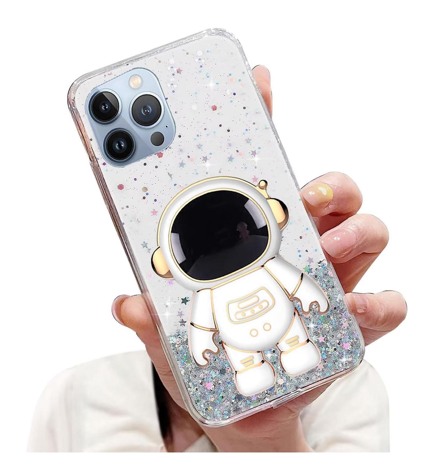 Tivenfezk Nadoli iPhone 11 Pro Max Astronaut Shell | Glitter Soft Silicone Stand & Clear Protective Cover - Buy Online on SooperMarket.com