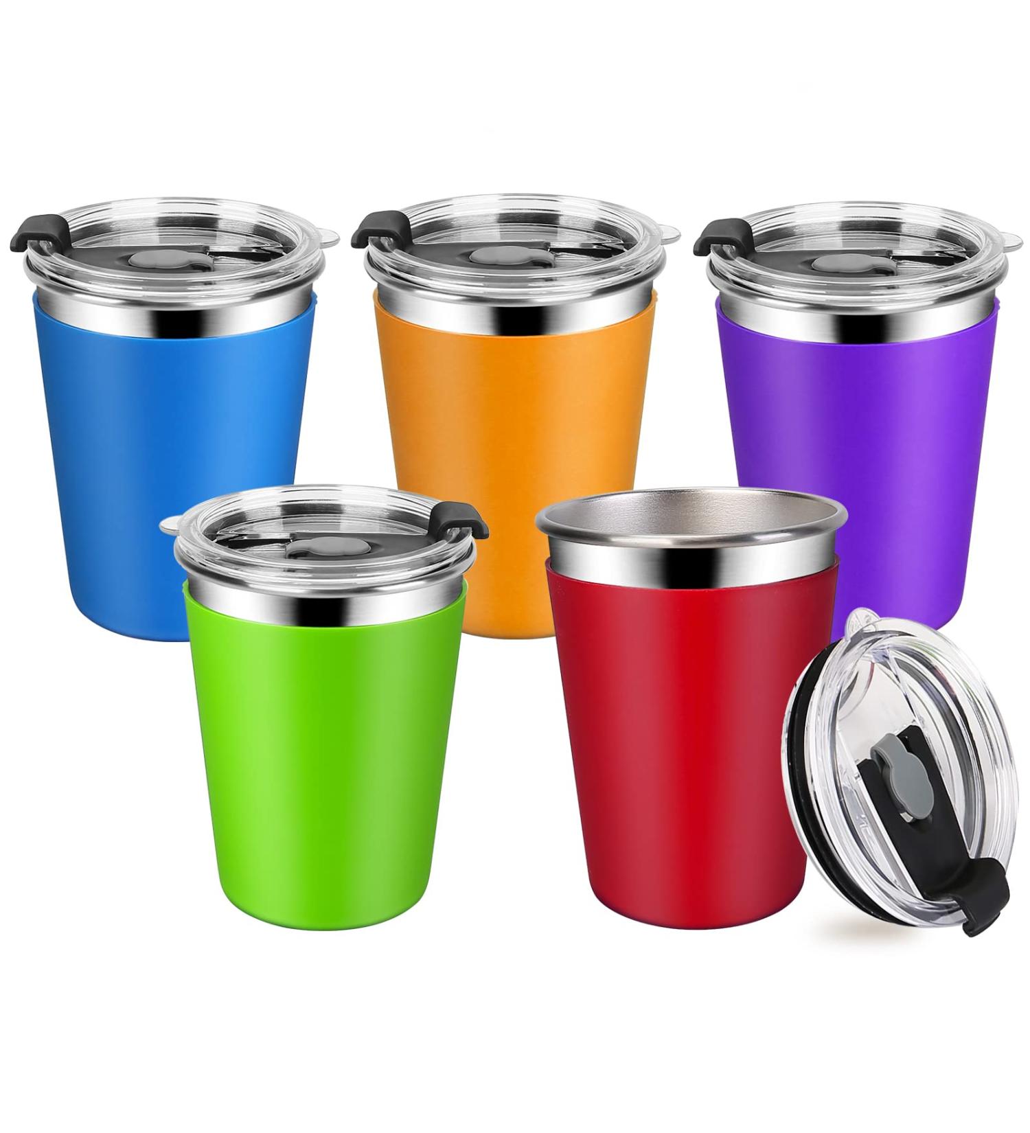 Magonanly 12oz Kids Cups 5 Pack - BPA Free Toddler Sippy Cups with Lids and Sleeves - Stackable & Unbreakable Children Smoothie Drinking Cups - Ideal for Kids and Adults - Buy Online on SooperMarket.com