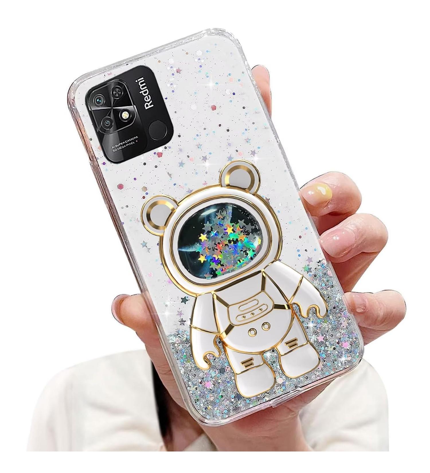 Buy Tivenfezk Nadoli Glitter Astronaut Case for Xiaomi Redmi 10c - Soft Silicone Hidden Stand & Transparent Protective Cover - Buy Online on SooperMarket.com
