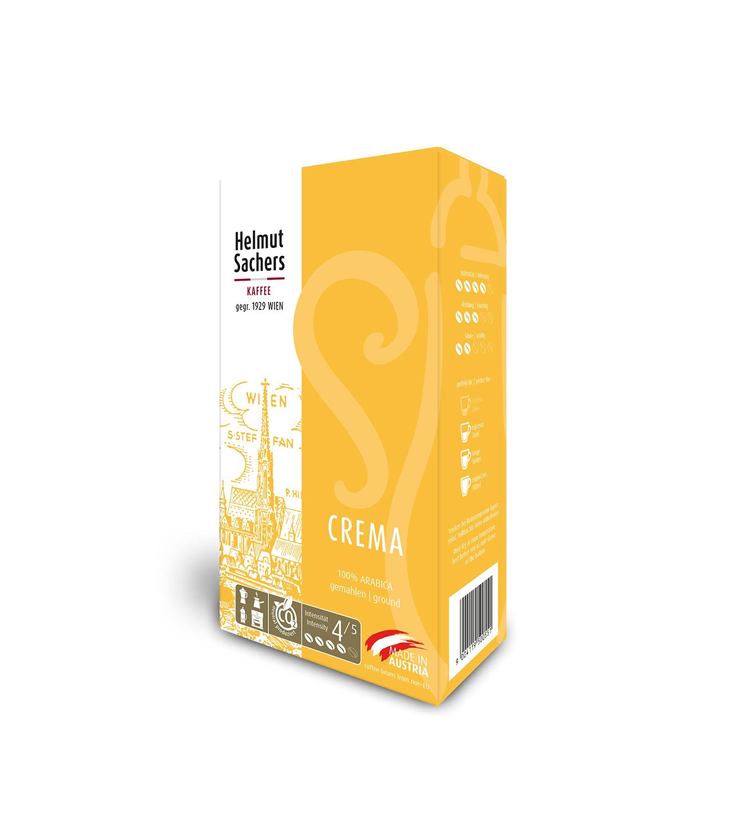 Helmut Sachers Coffee - 100% Arabica Ground Crema Intensity 4/5 500g Pack - Premium International Shipping - Buy Online on SooperMarket.com