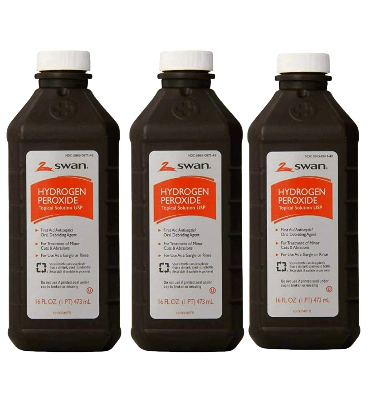 Hydrogen Peroxide Antiseptic Solution, 16 Fl Oz (Pack of 3)