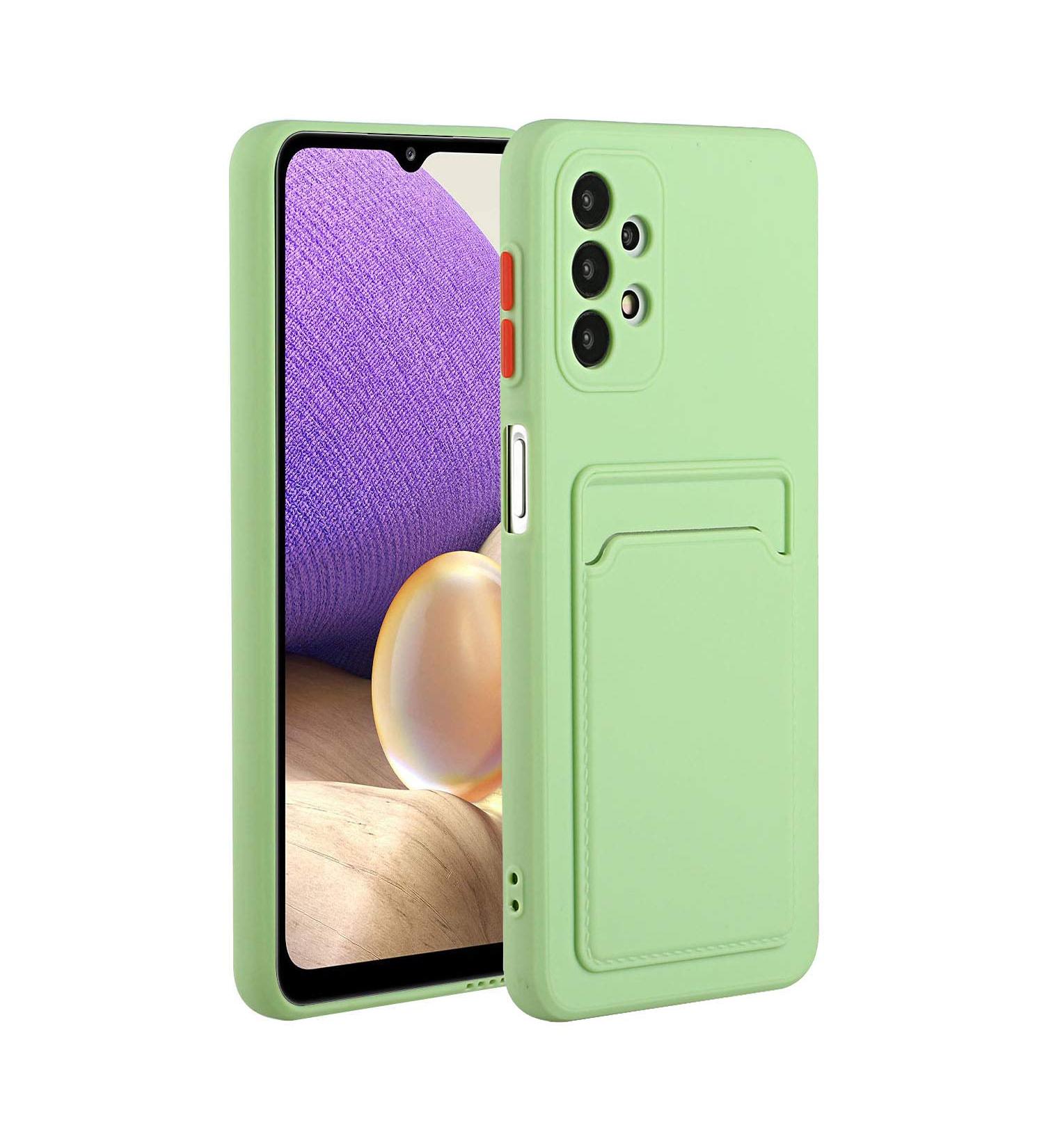 Buy Tivenfezk Nadoli Ultra Thin Silicone Case for Samsung Galaxy A33 5G - Shockproof Scratch-Resistant Wallet Cover with Credit Card Holder - Green - Buy Online on SooperMarket.com