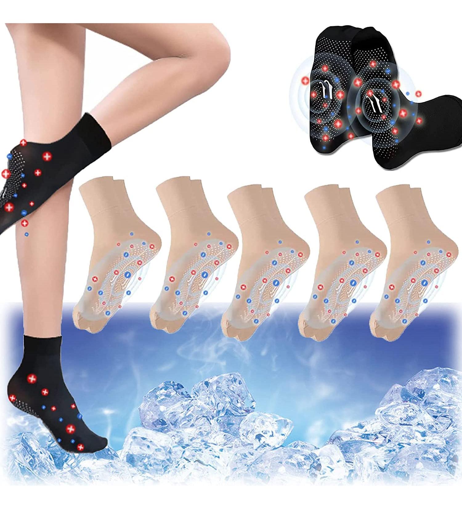 Tourmaline Ionic Body Shaping Socks | Lymphatic Slimming & Foot Massage | Summer Slimming Socks for Toned Skin - Buy Online on SooperMarket.com