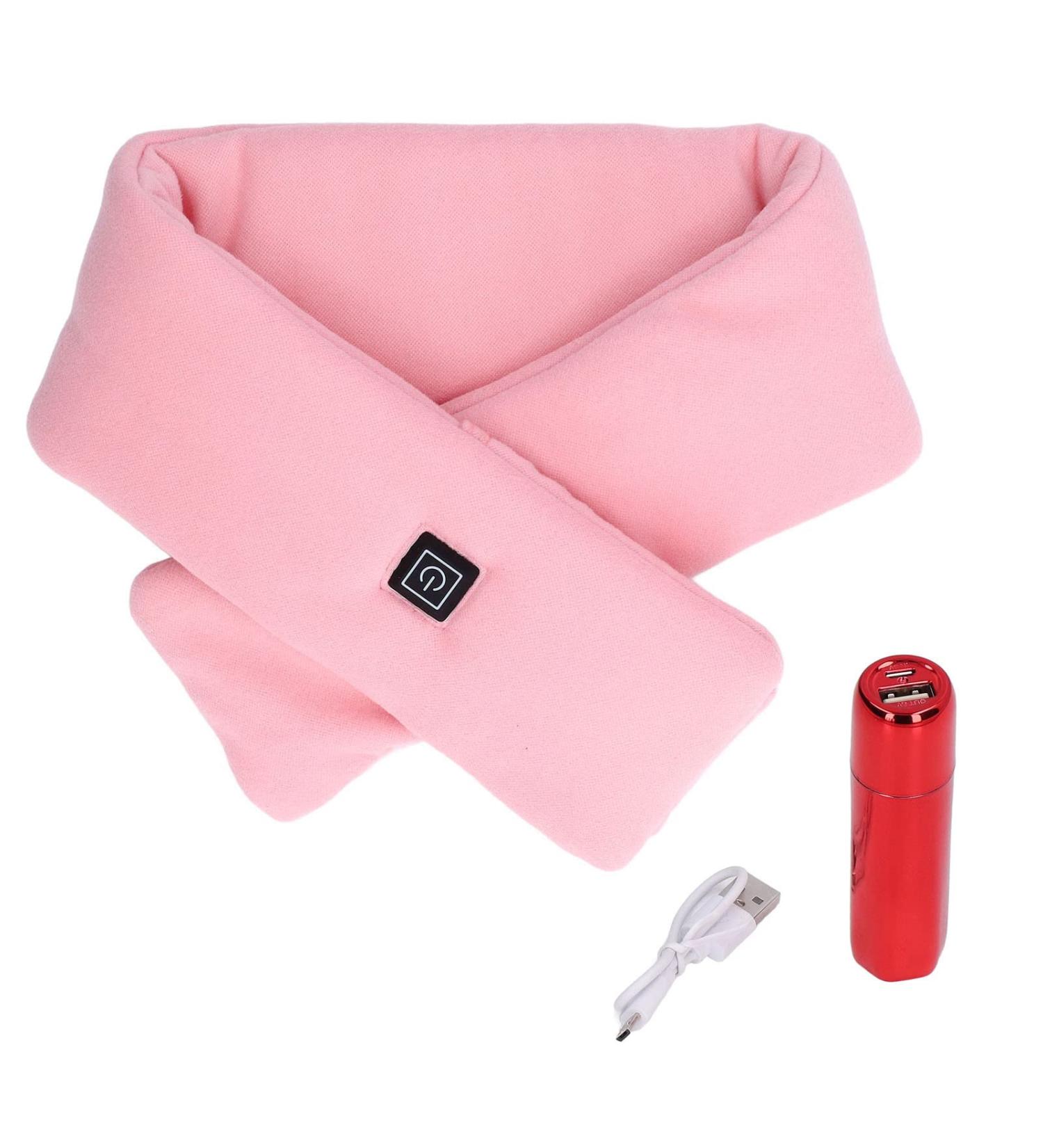 USB Heating Pillows for Neck Pain Relief | Washable Thermal Neck Bandage | 3 Temperature Levels | Soft Pink - Buy Online on SooperMarket.com