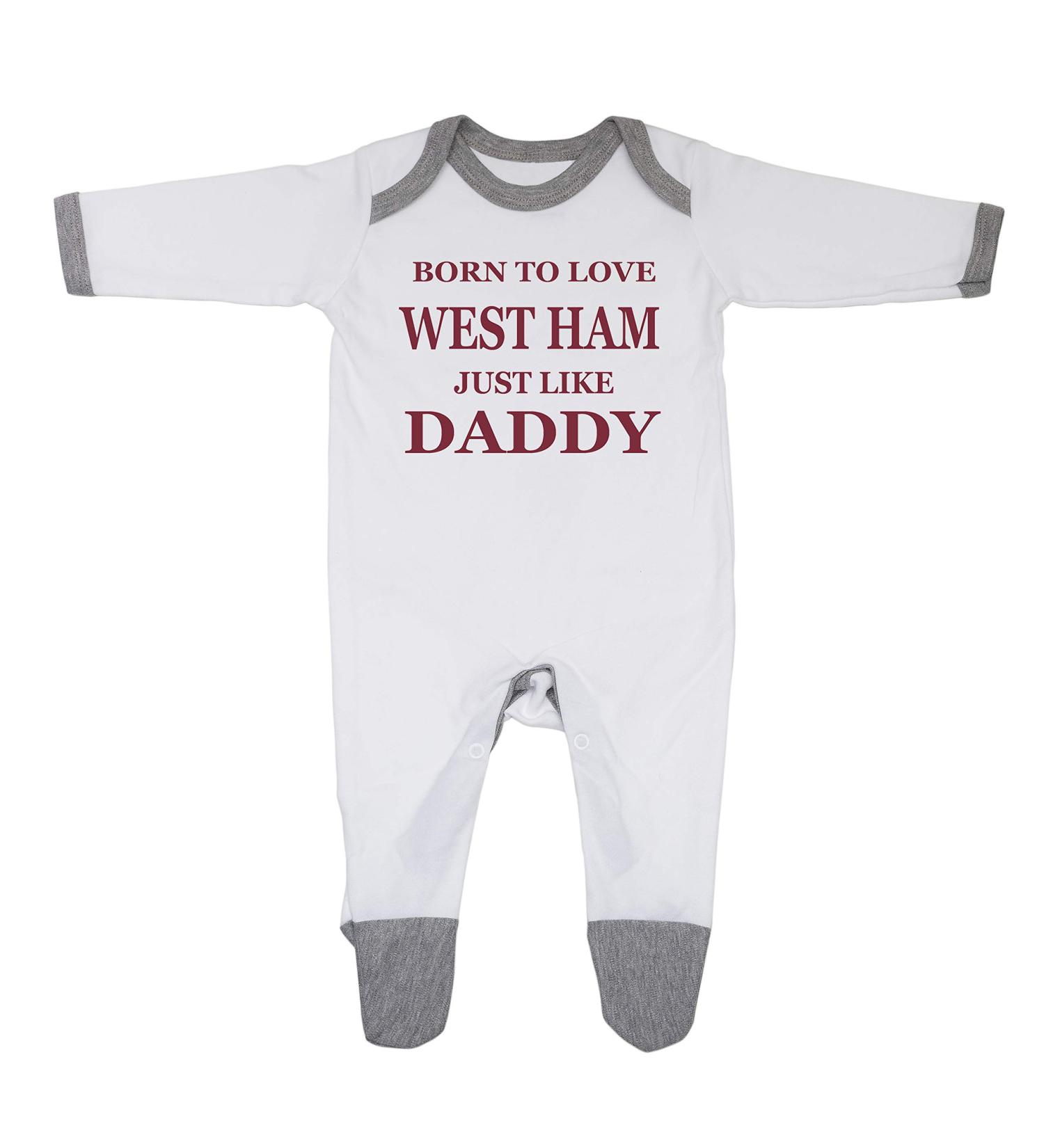 West Ham Fan Baby Sleepsuit | 100% Cotton | UK Designed | 9-12 Months - Buy Online on SooperMarket.com
