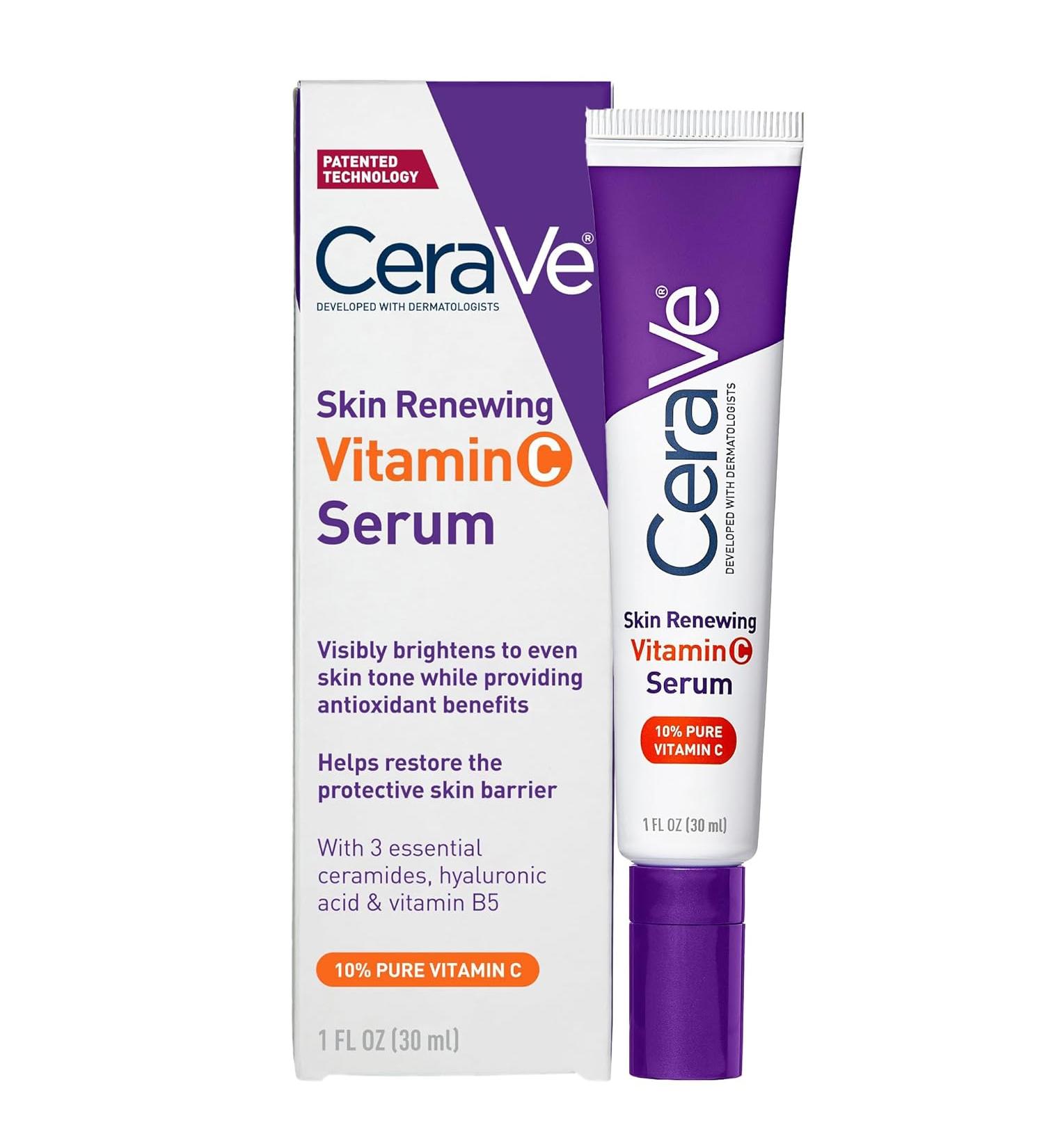 CeraVe Vitamin C Serum with Hyaluronic Acid - Skin Brightening 10% Pure Vitamin C - 1 Fl Oz - Buy Online on SooperMarket.com