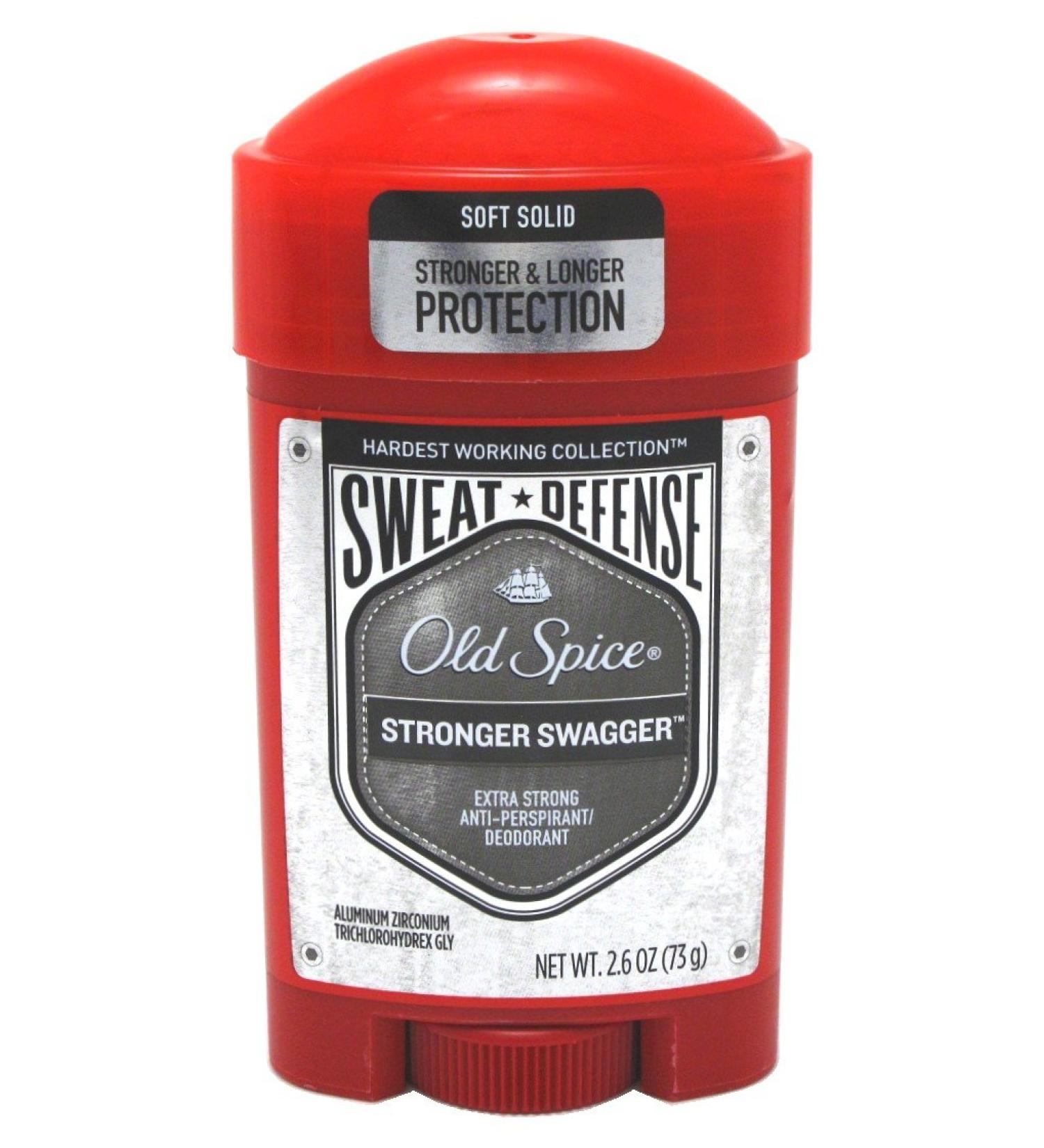Old Spice Anti-Perspirant 2.6 Ounce Stronger Swag Soft Solid (76ml) (6 Pack) sweat defense 2.6 Ounce (Pack of 6)