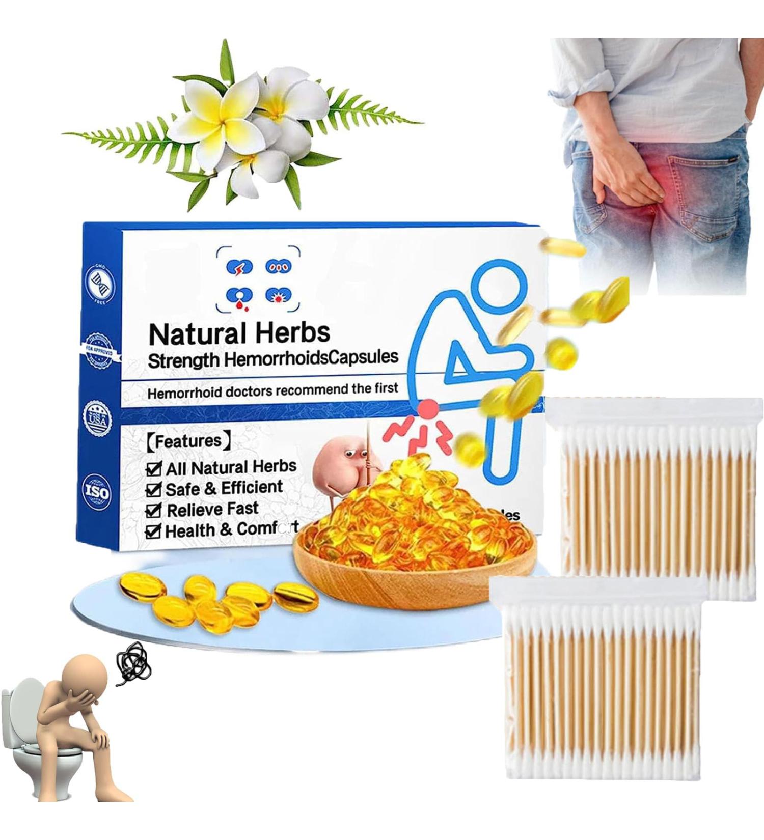 LONGLUAN Heca Natural Herbal Hemorrhoid Capsules - 7pc/Box | Natural Hemorrhoids Relief - Buy Online on SooperMarket.com
