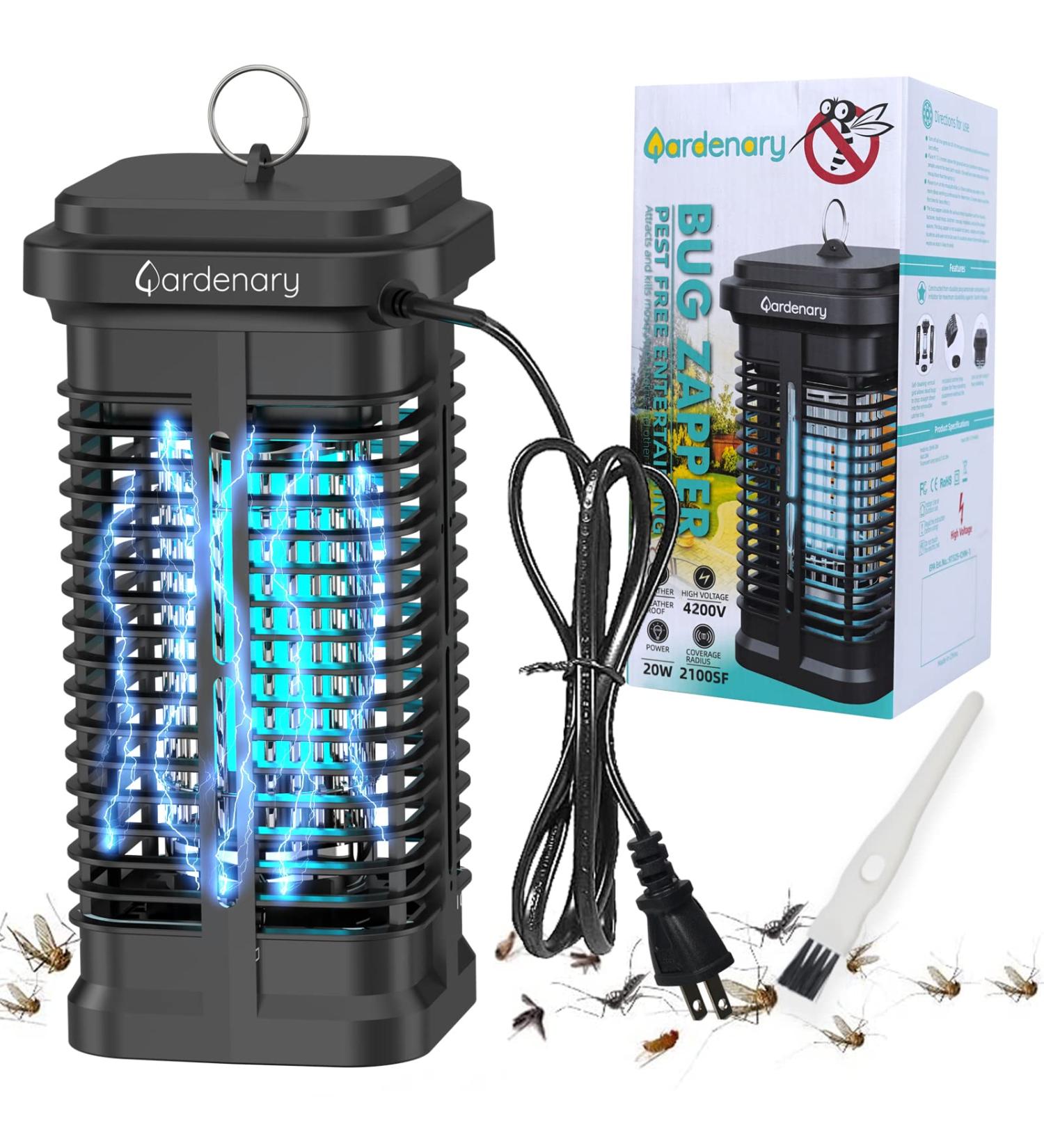 Gardenary Bug Zapper 20W | 4200V Electric Mosquito Killer for Indoor/Outdoor Use | Waterproof Fly Zapper | Electronic Mosquito Lamp for Patio, Home, and Backyard - Buy Online on SooperMarket.com