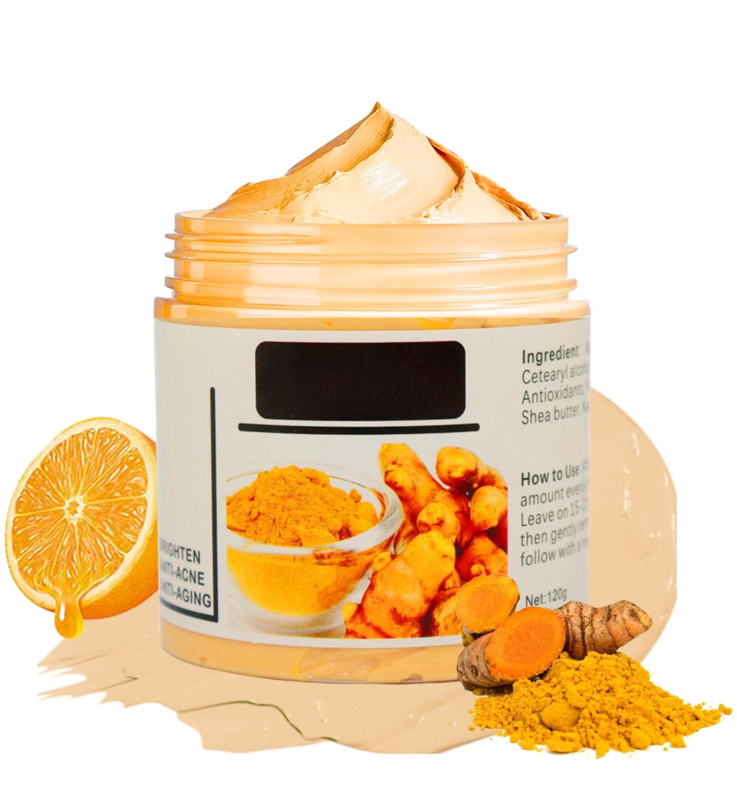 Turmeric Vitamin C Clay Face Mask Turmeric Clay Mask Turmeric Face Mask for Dark Spots Mud Mask Deep Cleansing Face Mask Skin Care Improve Blackheads Acne Dark Spots and Even Out Skin Tone 120g - Buy Online on SooperMarket.com