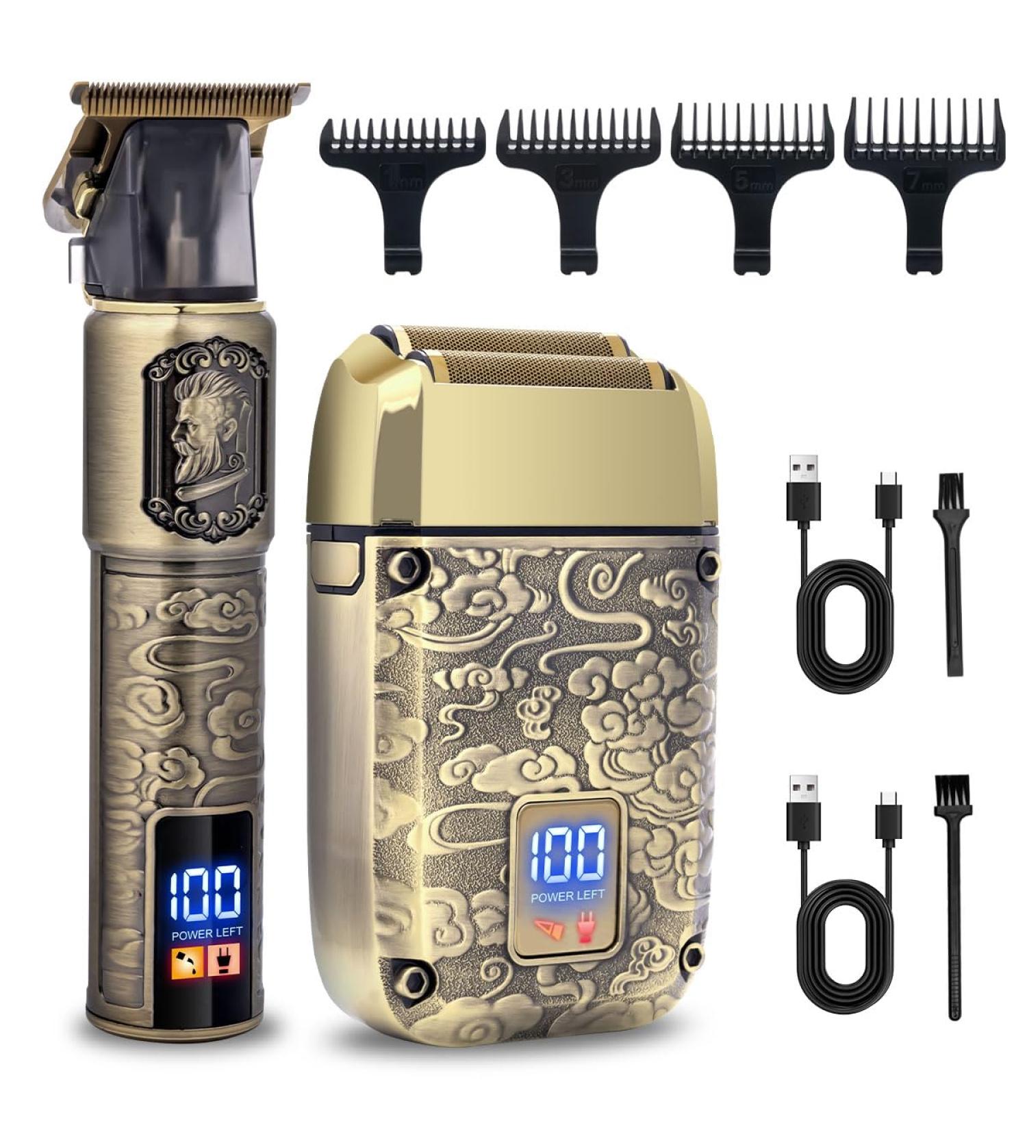 Hatteker Electric Razor Foil Shavers for Men Beard Trimmer Bald Head Shaver Grooming Kit Barber Clippers Hair Trimmer Shaving Kit with 4 Guards - Buy Online on SooperMarket.com