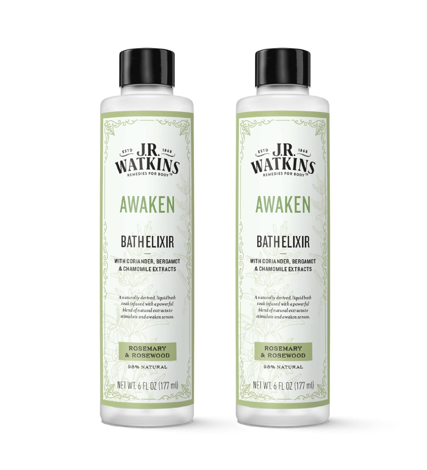 J.R. Watkins Awaken Bath Elixir Liquid Bath Soak Rosemary & Rosewood 6 oz (Pack of 2) - Buy Online on SooperMarket.com