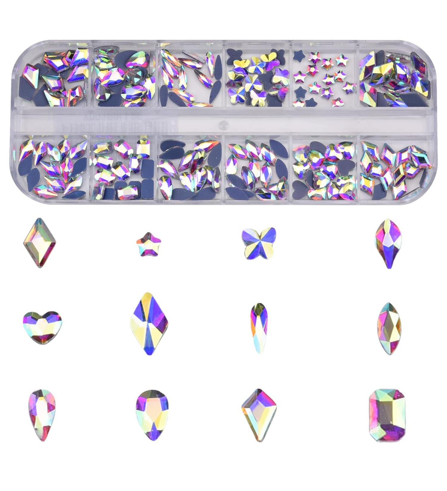 180pcs Mixed Crystals Ab Nail Decoration Glass Rhinestones for Acrylic Nail Art Design - Buy Online on SooperMarket.com