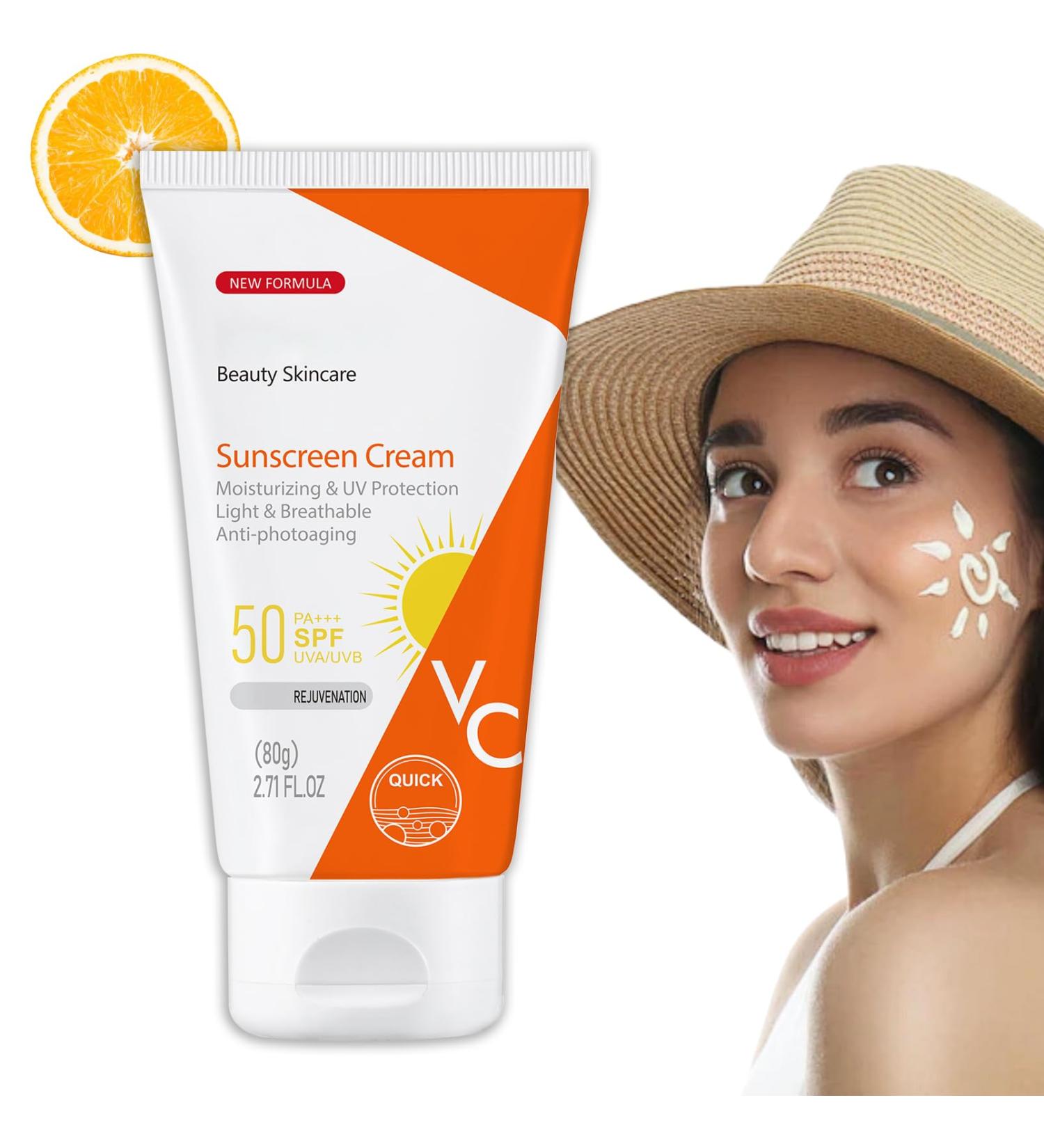 Buy Vitamin C Sunscreen SPF 50 - Moisturizing Face & Body Lotion with Niacinamide | Water & Sweat Resistant Protection - Buy Online on SooperMarket.com