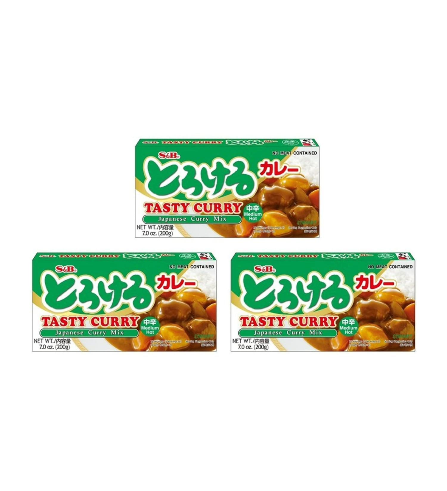 S&B Tasty Curry Japanese Curry Sauce Mix Medium Hot 200g (Pack of 3) by CNMART - Buy Online on SooperMarket.com
