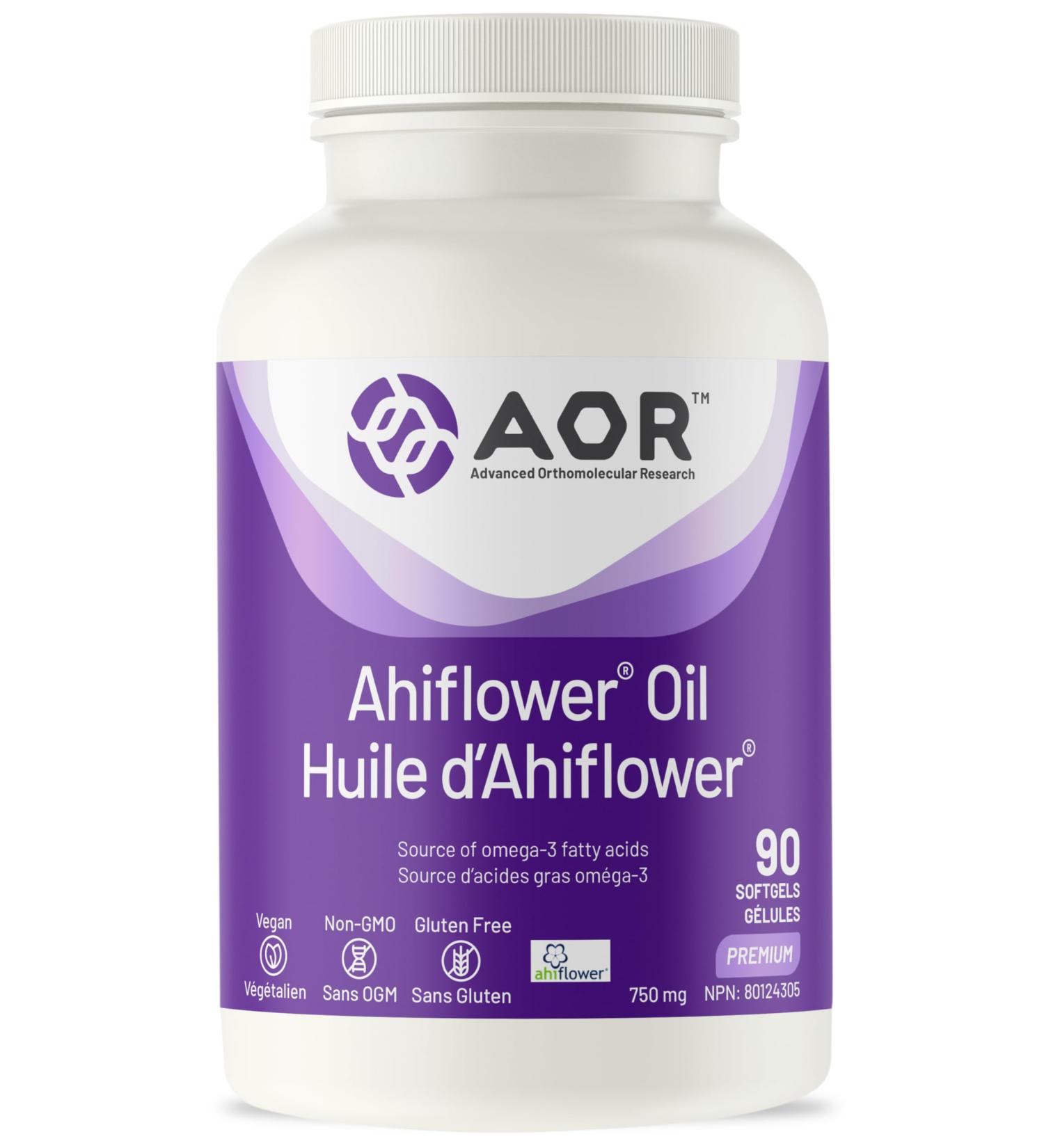 AOR - Ahiflower Oil 90 Softgels - Complete Balanced Essential Omegas from One Extraordinary Plant - Buy Online on SooperMarket.com