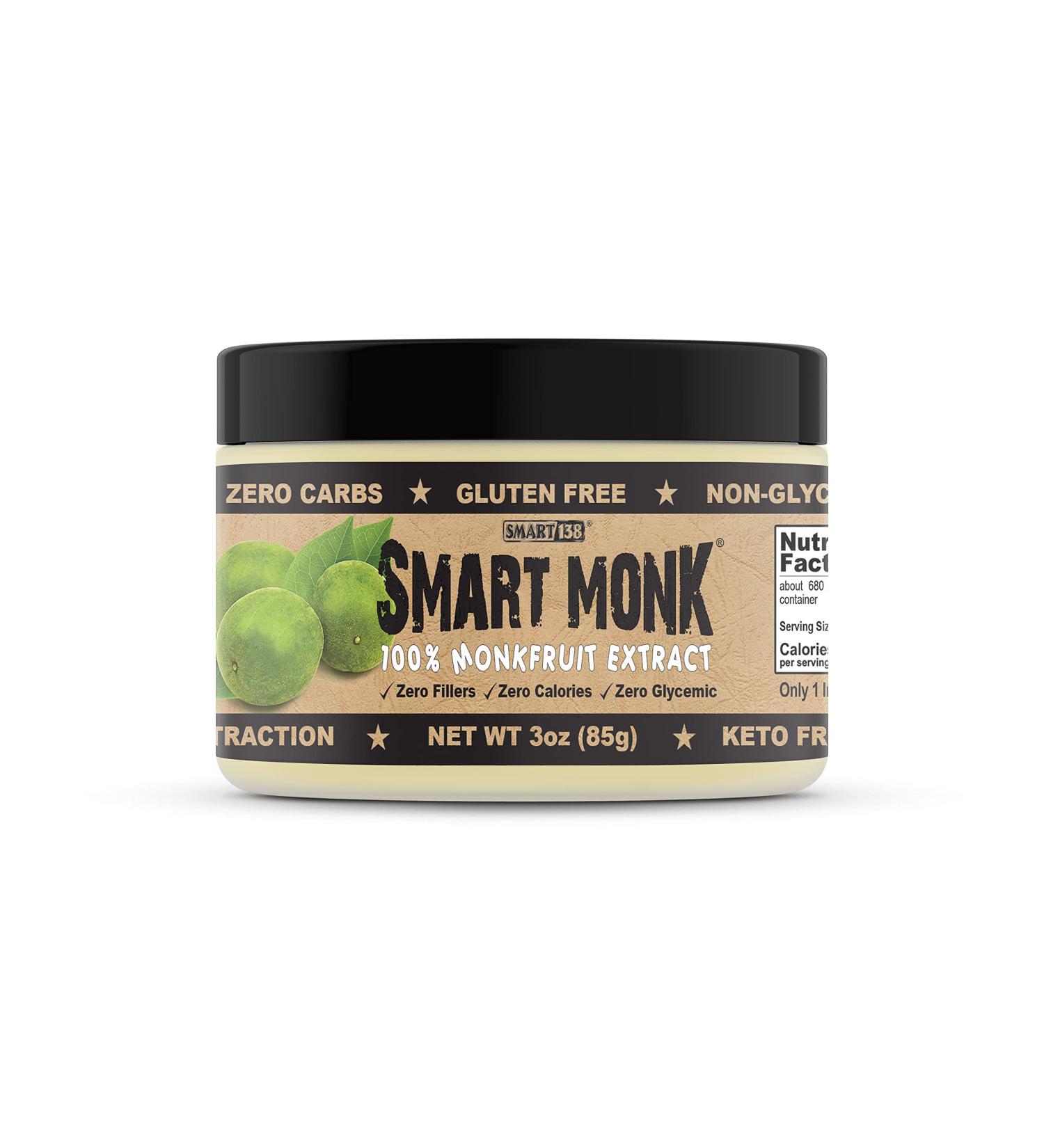 Smart Monk 100% Monkfruit Extract Sweetener 3oz - Non-Glycemic & Zero Calorie - Sugar-Free (Pack of 1) - Buy Online on SooperMarket.com