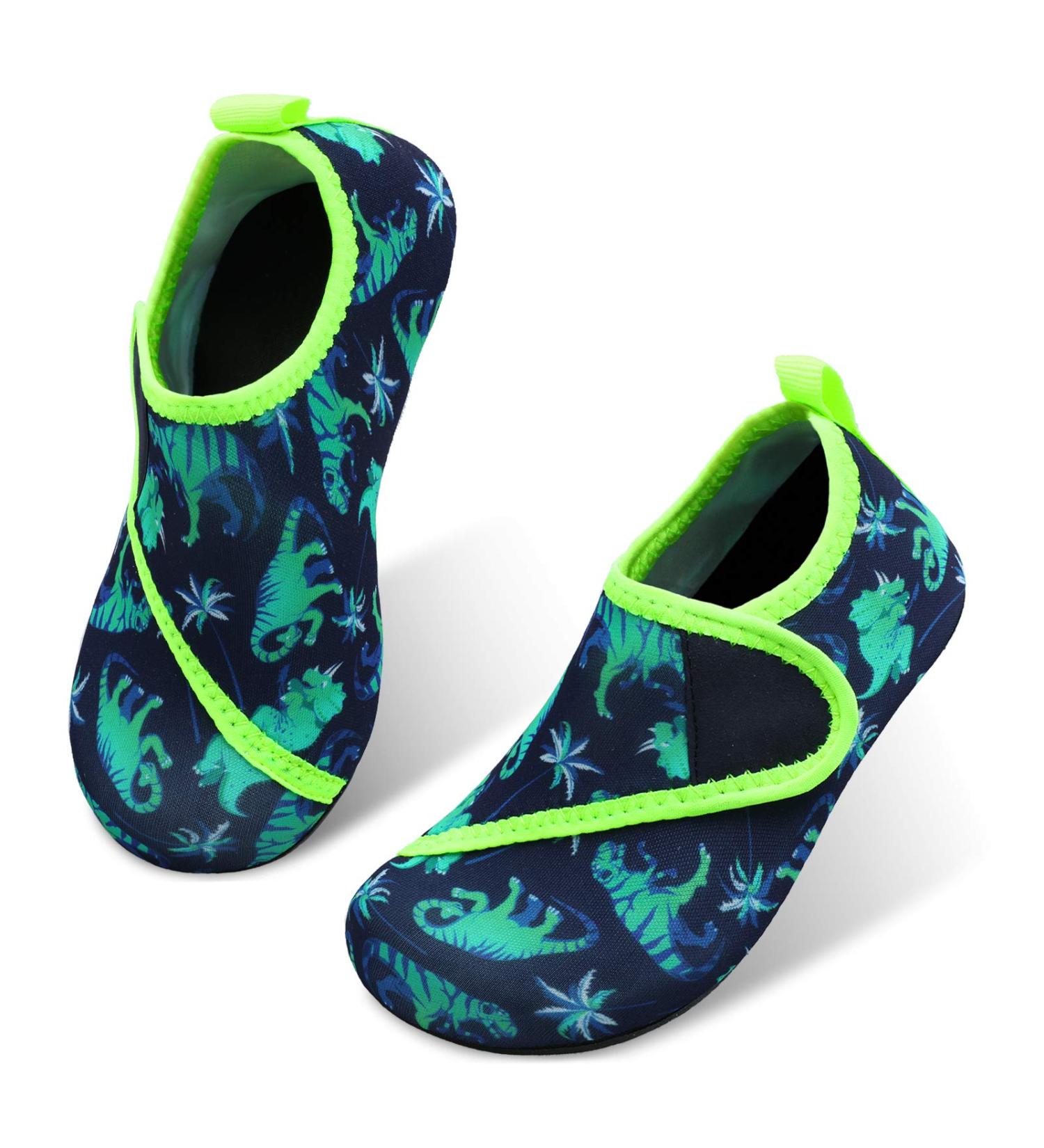 JIASUQI Kids Water Shoes Quick Dry Aqua Socks for Beach & Pool - Easy Dinosaur Design (7/7.5 UK Child) - Buy Online on SooperMarket.com