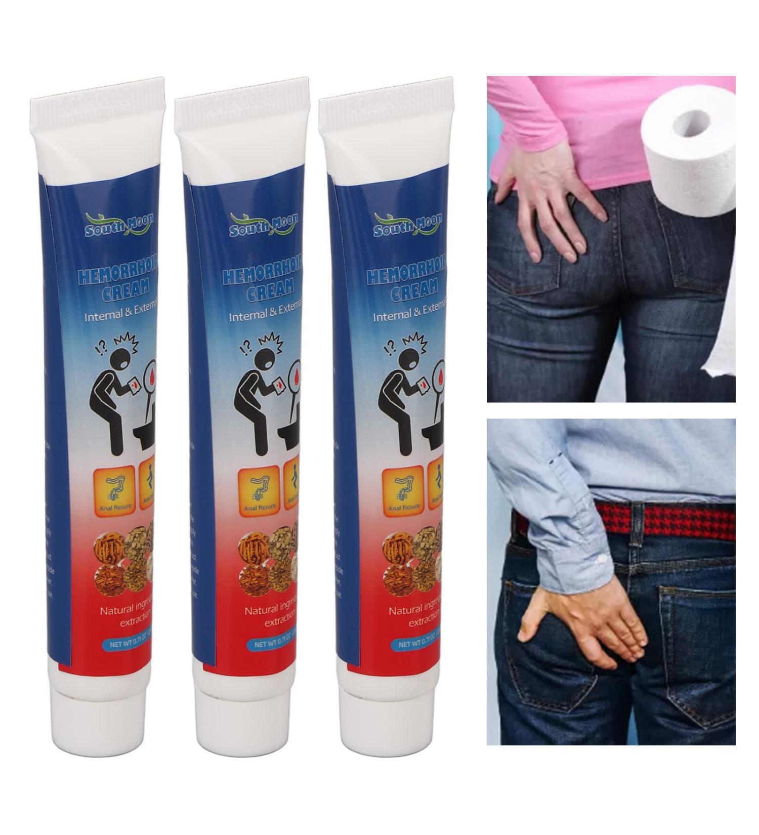 Brrnoo 3Pcs Hemorrhoid Relief Ointment - Herbal Cream for Safe Treatment of Anal Swelling & Itching - Buy Online on SooperMarket.com