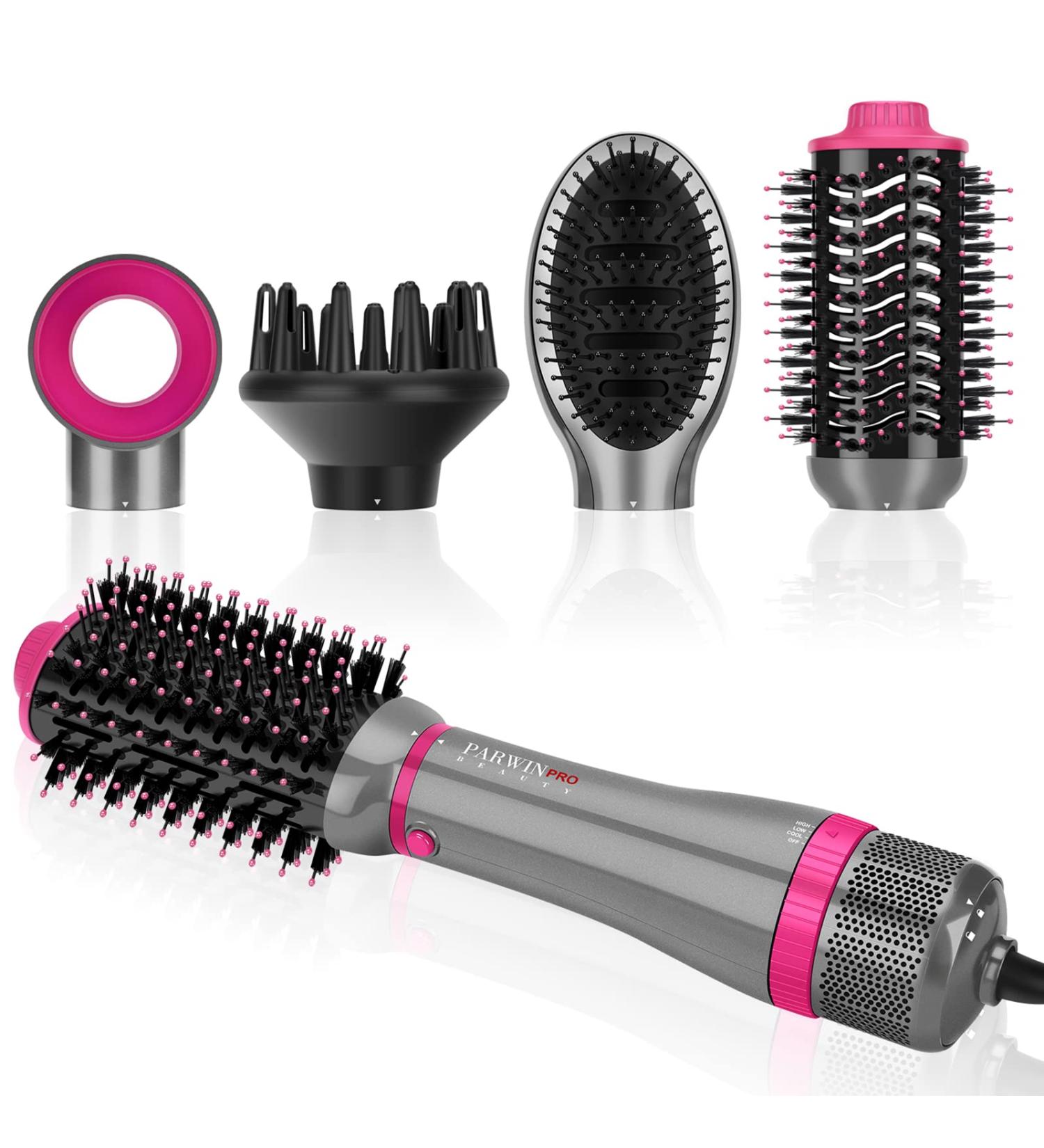 PARWIN PRO BEAUTY 4 in 1 Hair Dryer Brush Set with Ionic Care Technology - Hot Air Styler for Hair Styling - 1000 Watts - Gray - Buy Online on SooperMarket.com