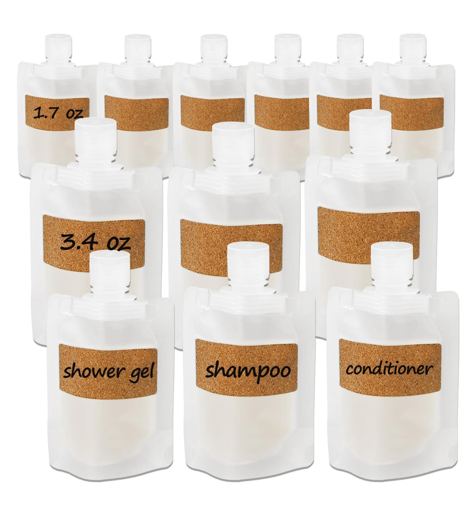 Shop TailaiMei 12-Piece TSA Approved Travel Pouches for Toiletries - Portable & Refillable Shampoo/Conditioner/Lotion Bags (1.7 & 3.4 oz) - Perfect for International Travel - Buy Online on SooperMarket.com