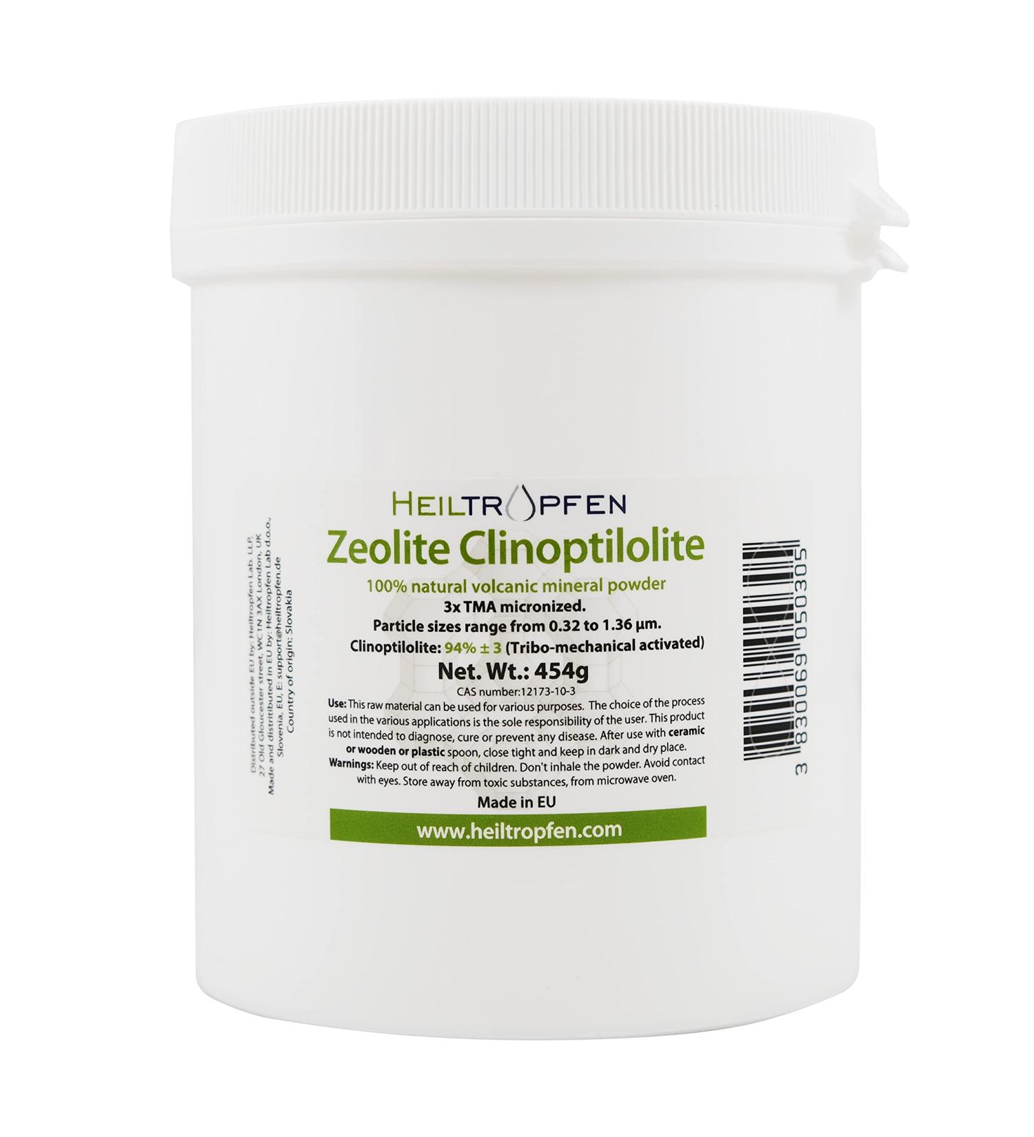 Heiltropfen Zeolite Powder | 1 Pound - 454 g | Ultra FINE Less-Than 2 m | Clinoptilolite 94%+-3 | 3X Activated | Natural Mineral Dust