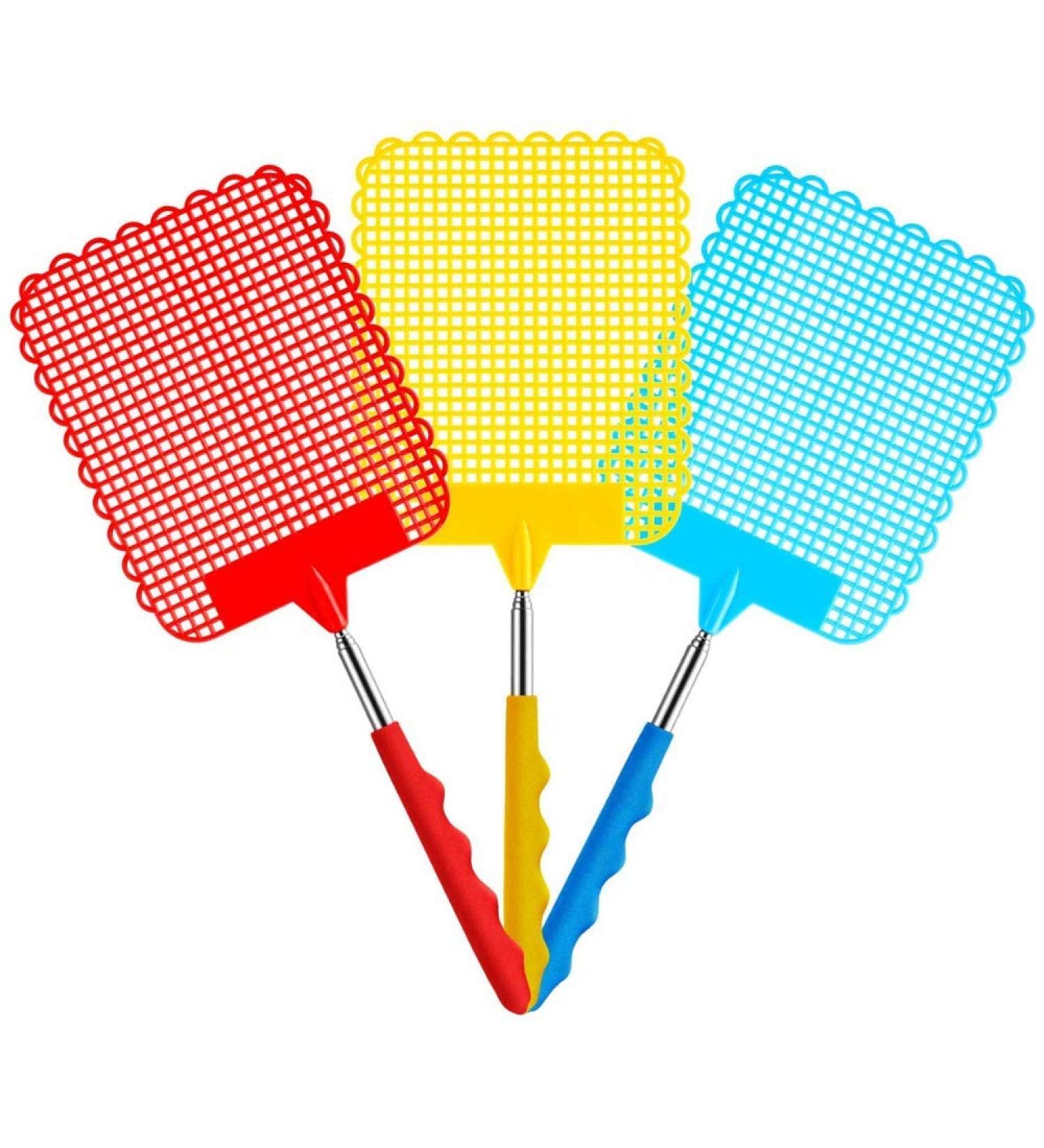 Heatigo 3 Colored Fly Clapping - Retractable Pest Control Tool for Effective Insect Management - Buy Online on SooperMarket.com