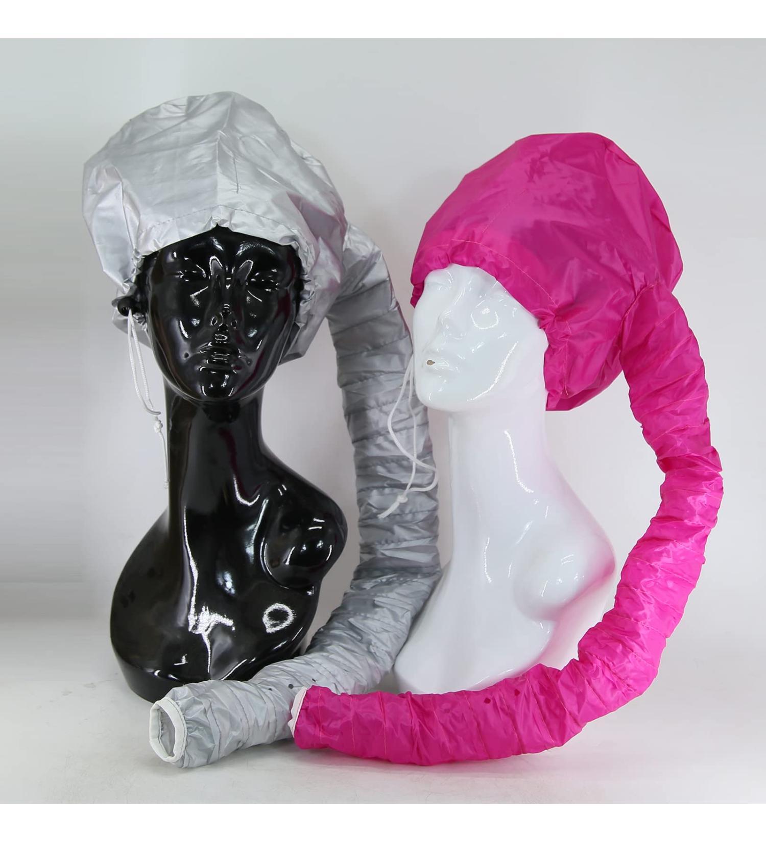 Towarm Portable Soft Hair Drying Cap - Adjustable Bonnet Hood Hat for Home Salon Use - Grey/Pink - Buy Online on SooperMarket.com