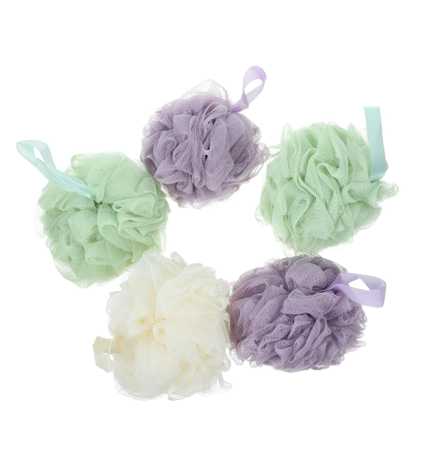 5 Pcs Home Bubble Making Ball Set - Practical Bath Puff & Towel Accessories for Spa-Like Relaxation - Buy Online on SooperMarket.com