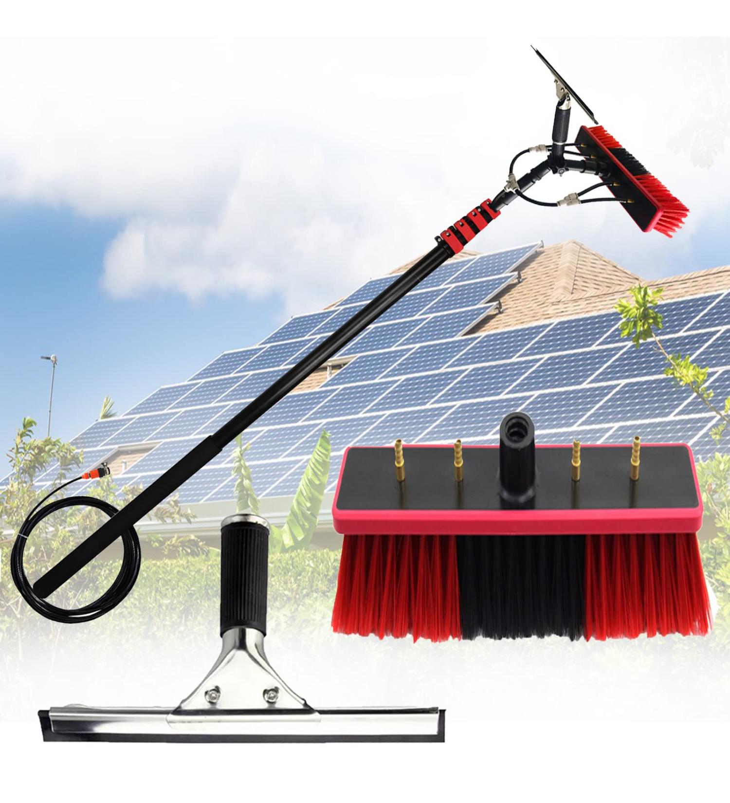 Telescopic Rod Cleaning Brush Water Fed Pole Kit Window Cleaning Pole 3-11m Water Fed Telescopic Brush Angle Adjustable Band Scraper for Photovoltaic Panel Cleaning Trucks 5.4M/18FT 35cm Brush Head 5M/17FT - Buy Online on SooperMarket.com