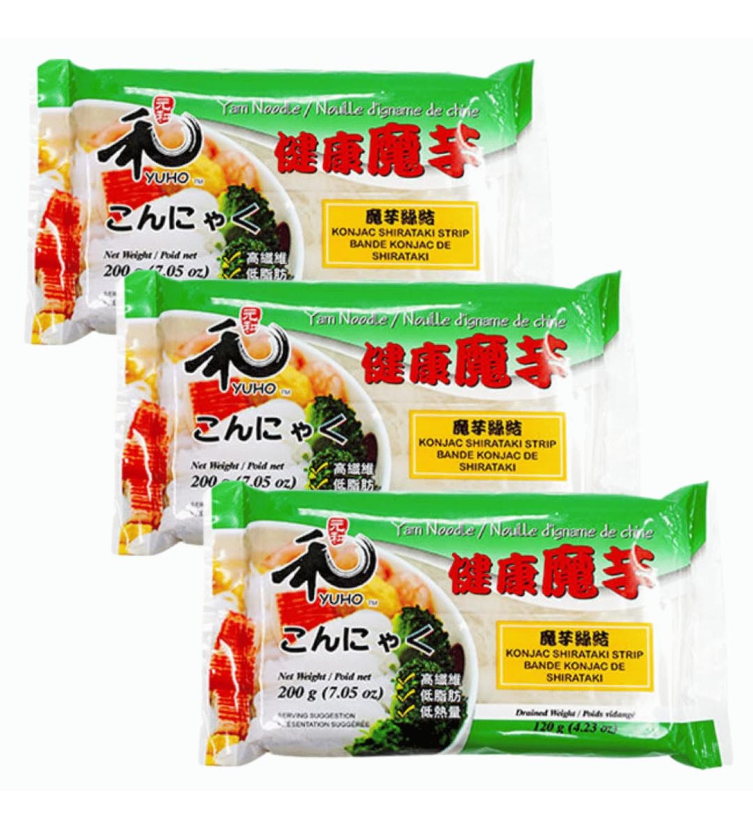 Yuho Shirataki Strip In Knots 200g (Pack of 3) | Healthy Food | Low Calories | Low Carb Noodles | Fat Free | Sugar Free | High Fiber - Buy Online on SooperMarket.com