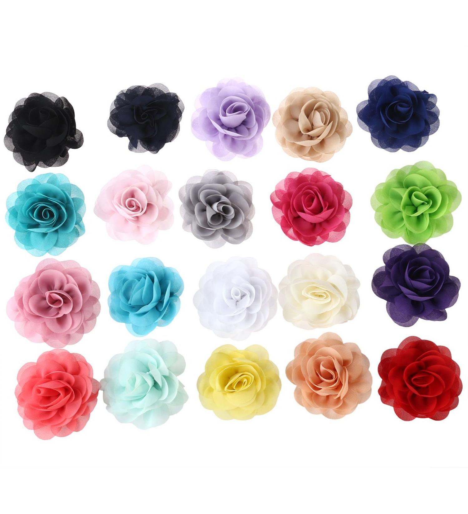 Frcolor 20pcs 3D Rose Flower Hair Clip Set - Chiffon Rose Clips for Women and Girls - Buy Online on SooperMarket.com