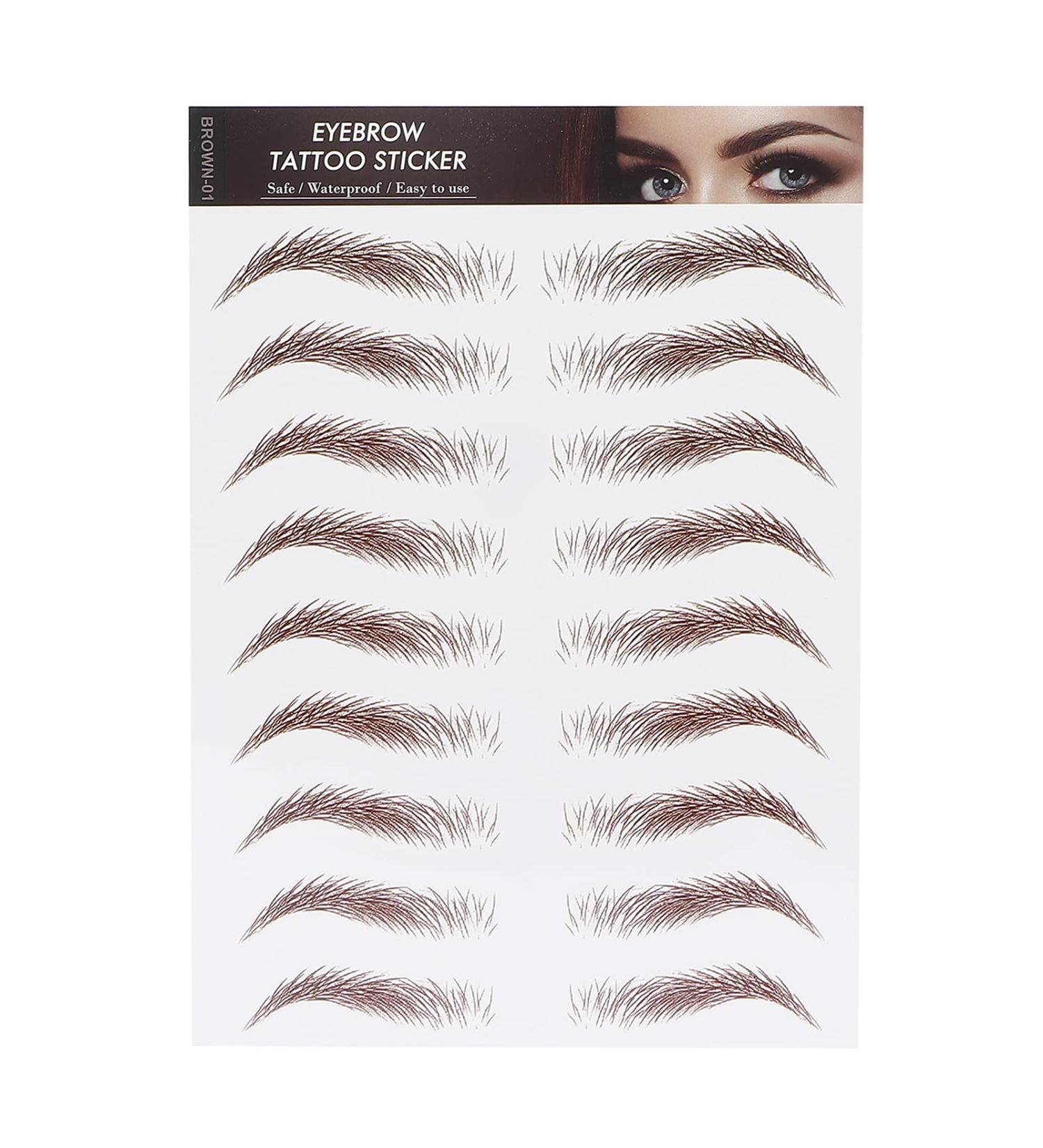 6D Waterproof Eyebrow Sticker - Professional Eyebrow Transfer Tool for Women & Girls | Brown | International Shipping - Buy Online on SooperMarket.com
