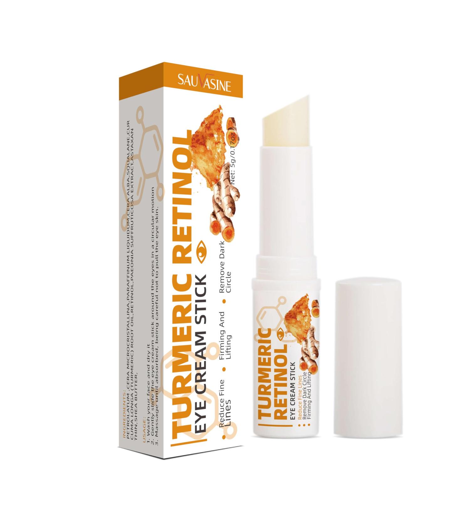 Turmeric Retinol Eye Stick - Hydrating Eye Balm for Dark Circles Wrinkles & Puffiness | Anti-Aging Eye Cream with Visible Results in 3-4 Weeks - Buy Online on SooperMarket.com