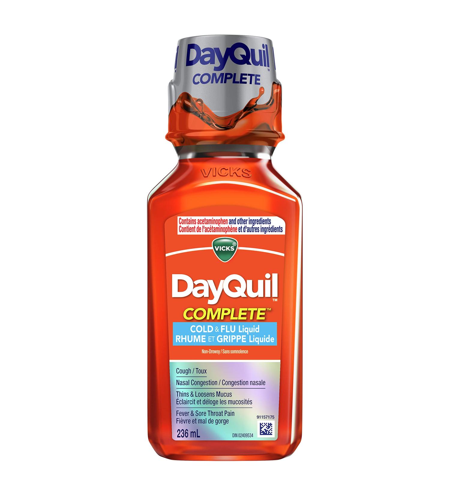 Vicks DayQuil COMPLETE Cold Flu & Congestion Liquid Medicine 236 mL 236 ml (Pack of 1) - Buy Online on SooperMarket.com