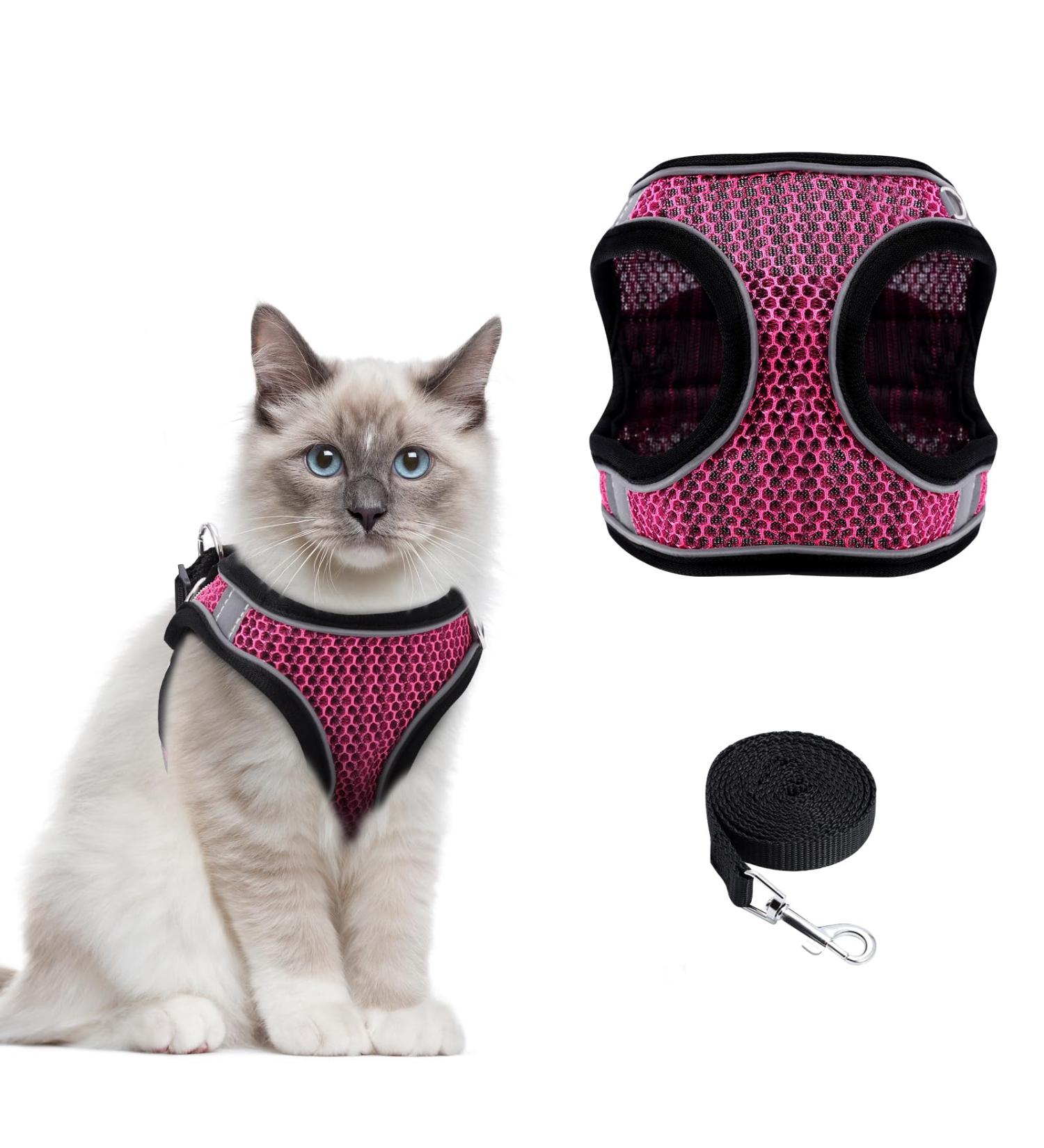 Ankilo Upgraded Harness with Leash Set Escape Proof Dog Vest Harnesses Vest Harnesses with Soft Mesh and Reflective Bands No Pull Small Dog Harness for Cats and Small Dogs (Rose-red S) - Buy Online on SooperMarket.com