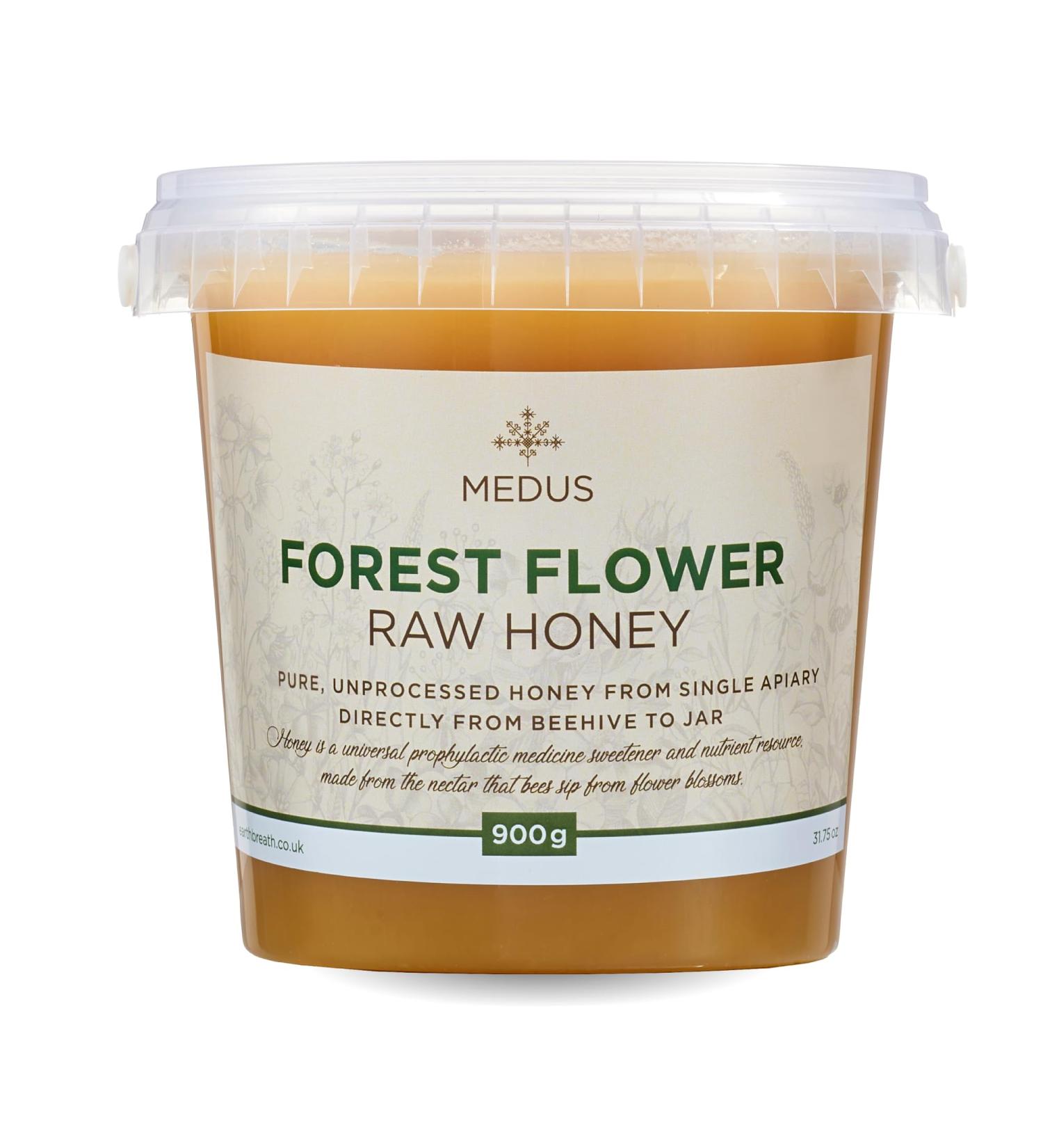 Earthbreath Forest Flower Raw Honey 900g - Pure Dark Unpasteurised & Unfiltered - Natural Sweetener for Cooking Tea Coffee Milk Juice - 900g Pack - Buy Online on SooperMarket.com
