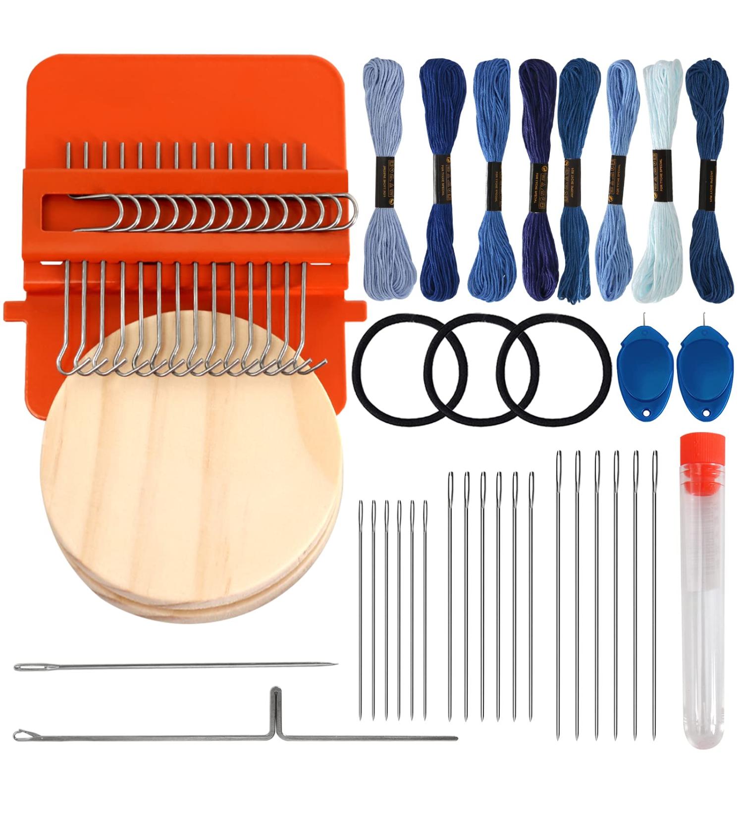 Darning Mini Loom Machine - Upgrade 14 Hooks Speedweve Style Weave Tool for Beginners - Wooden Household Mending Loom for Repairing Clothes and DIY Weaving Arts - Buy Online on SooperMarket.com