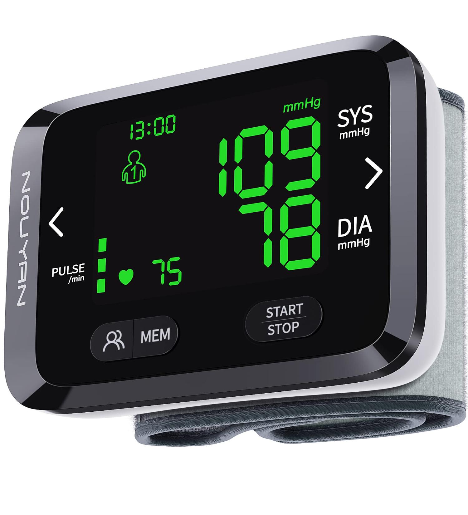 Wrist Blood Pressure Monitor with Large Backlit Display - 198 Memory Readings, Adjustable Cuff, Storage Bag - for Home Use - Black with Backlight - Buy Online on SooperMarket.com