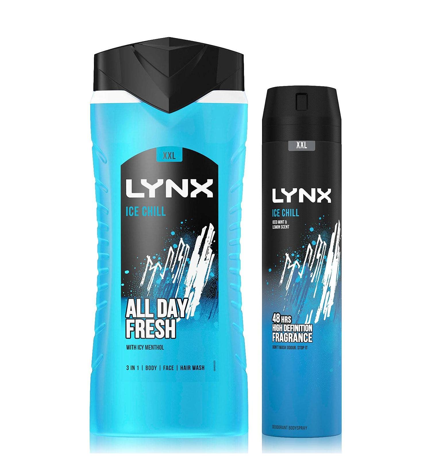 Lynx 12 Hour Refreshing Ice Chill Shower Gel 500 with Lynx 48 Hour Ice Chill Body Spray 250ml Leaving you smelling great Dermatologically Tested Keep Smelling Irresistible! - Buy Online on SooperMarket.com