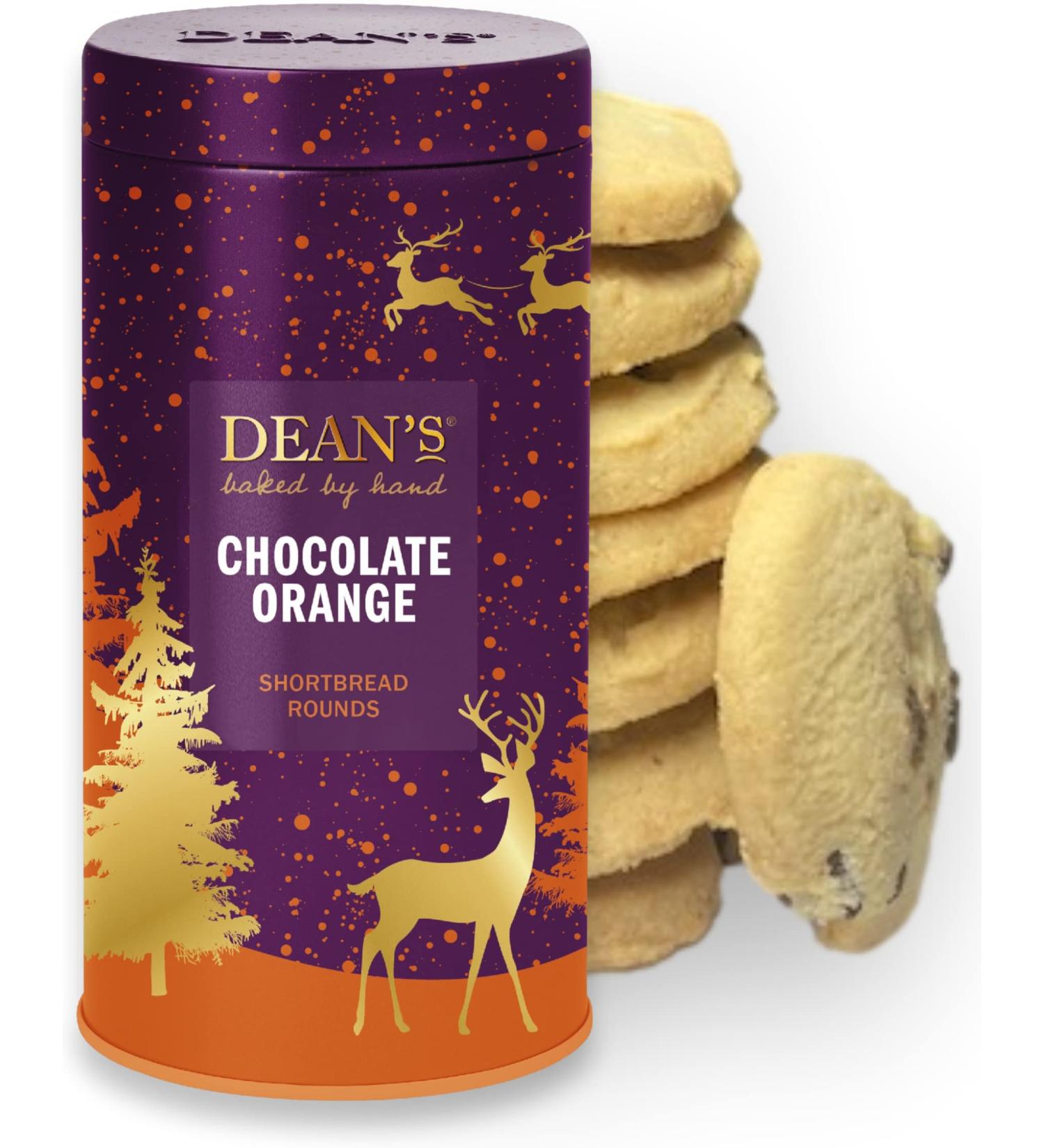 Dean's Chocolate Orange Shortbread Rounds - 150g Box Of Luxury Handmade Scottish All Butter Cookies Ideal For Christmas And As A Festive Snack Melt-In-The-Mouth Chocolate Biscuit Selection. - Buy Online on SooperMarket.com